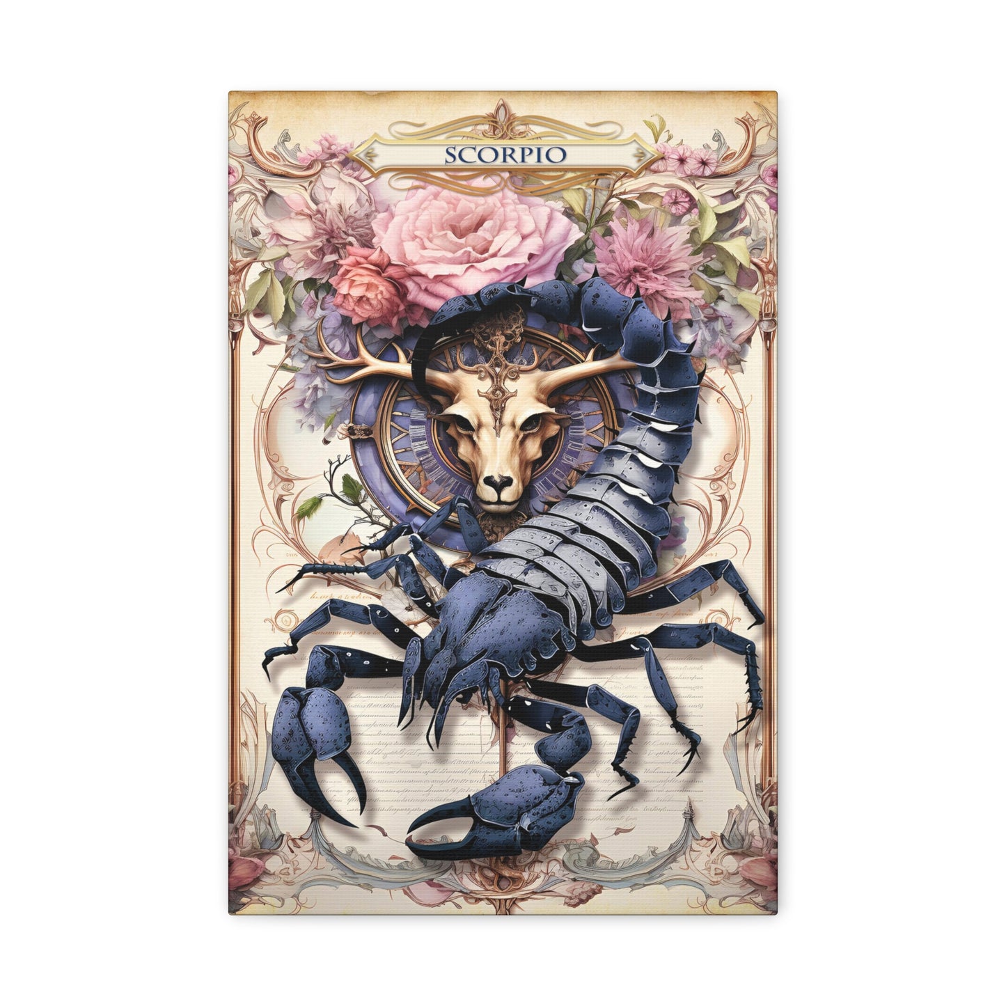 Floral Zodiac - Scorpio (Canvas Gallery Wraps)