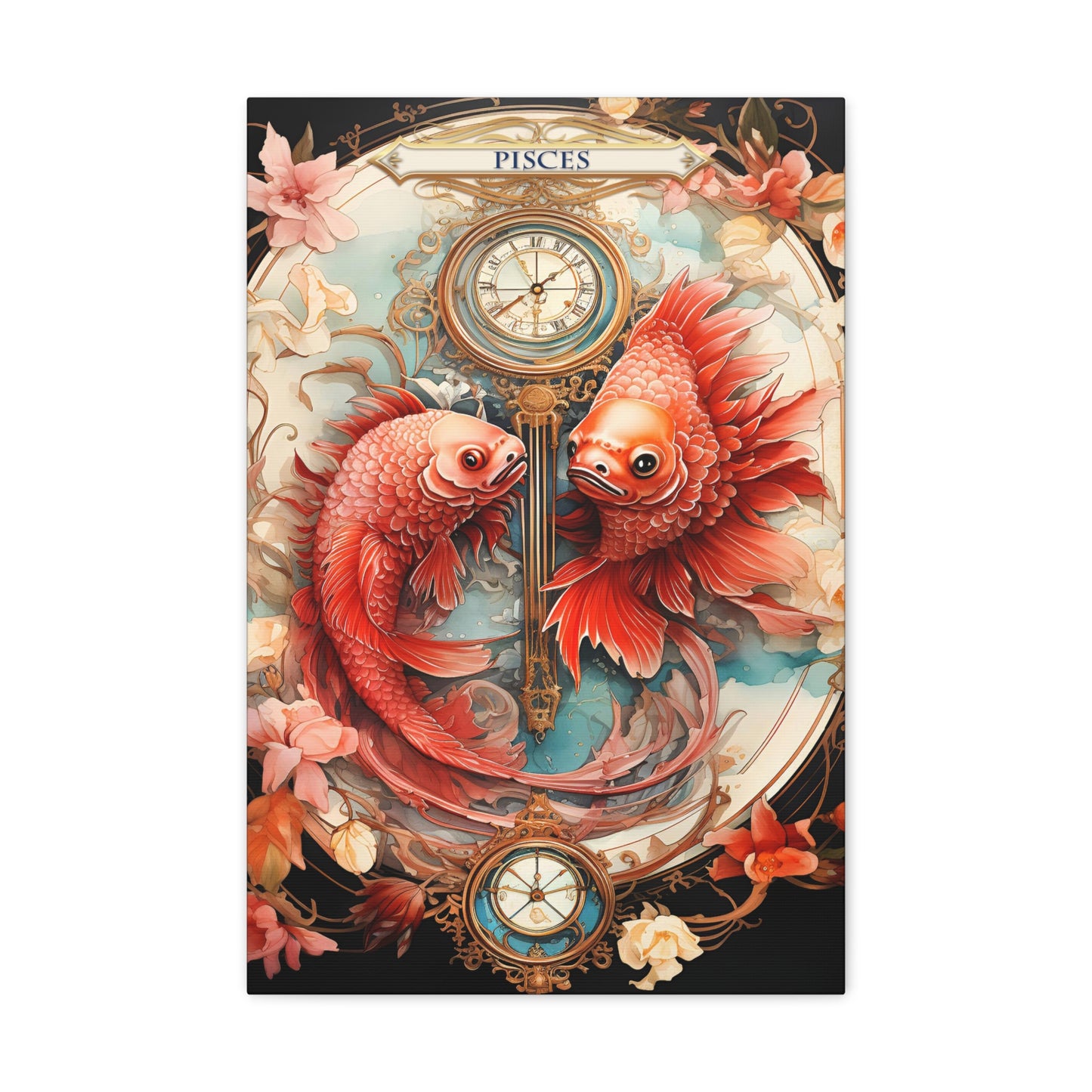 Floral Zodiac - Pisces (Canvas Gallery Wraps)