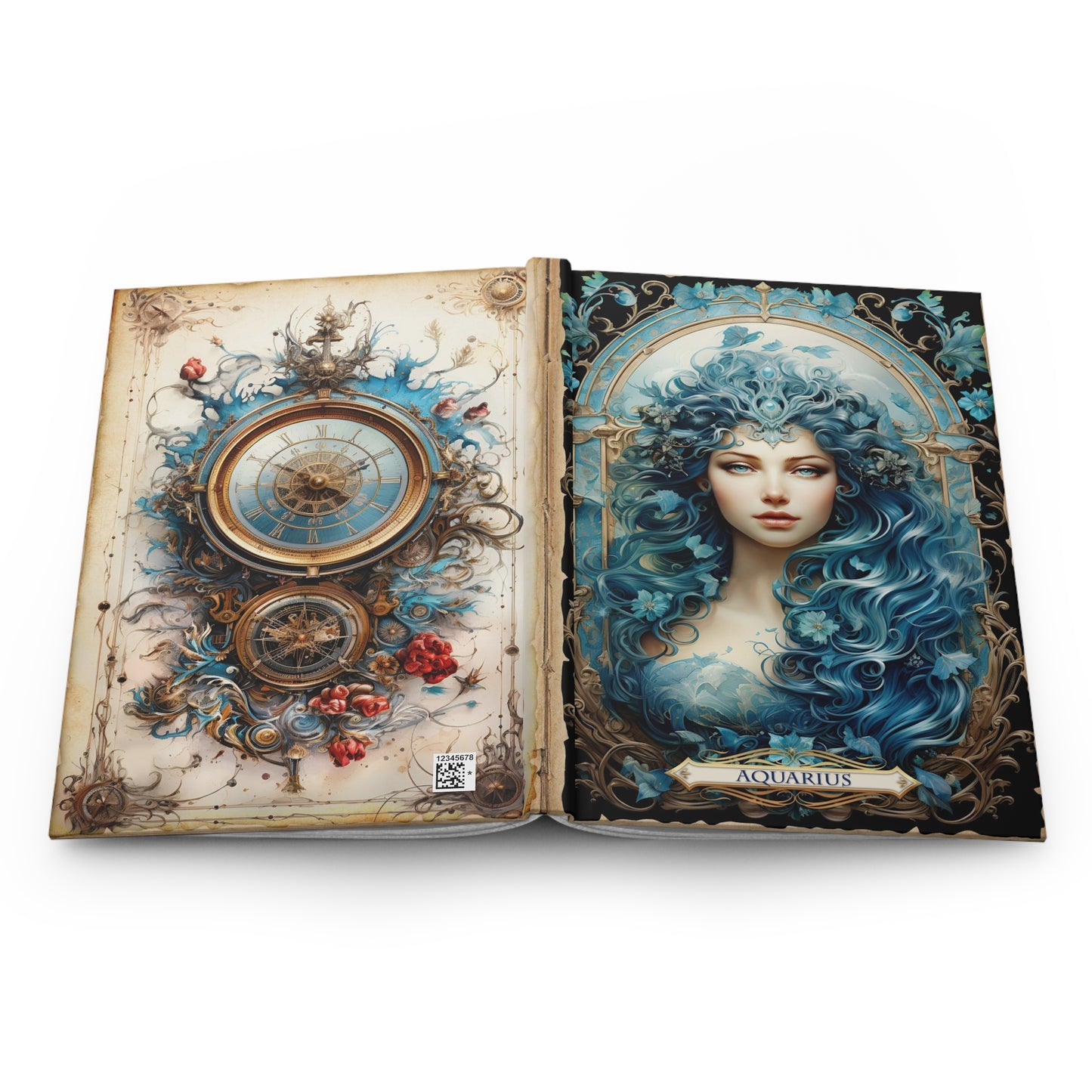 Aquarius - Floral Collection (Hardcover Journal Matte)