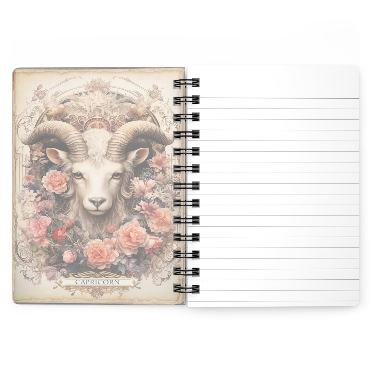 Capricorn - Floral Collection (Spiral Bound Journal)