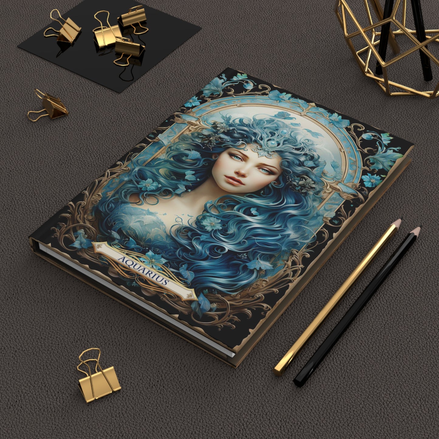 Aquarius - Floral Collection (Hardcover Journal Matte)
