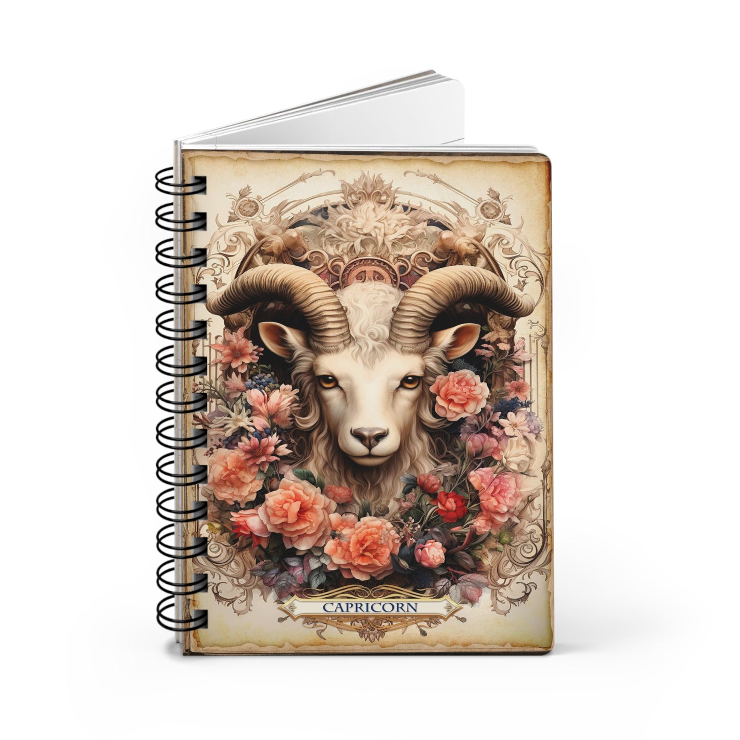 Capricorn - Floral Collection (Spiral Bound Journal)