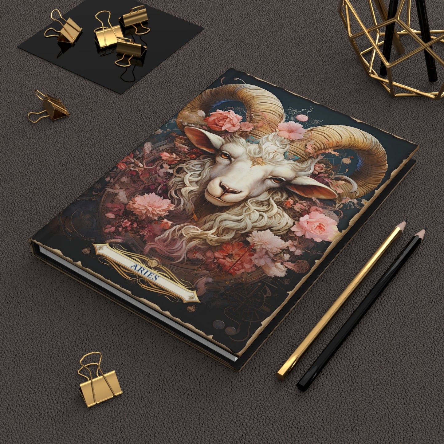 Aries - Floral Collection (Hardcover Journal Matte)