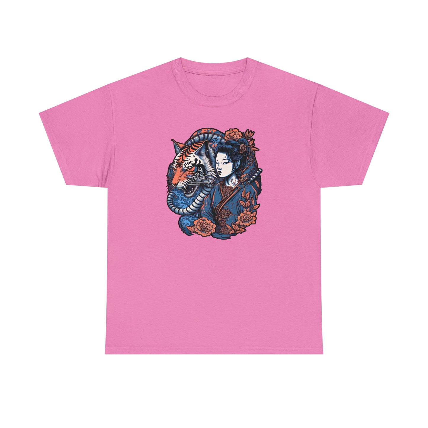 CrazyYetiClothing, CYC, Asian Woman w/ Tiger (Unisex Tee), T-Shirt