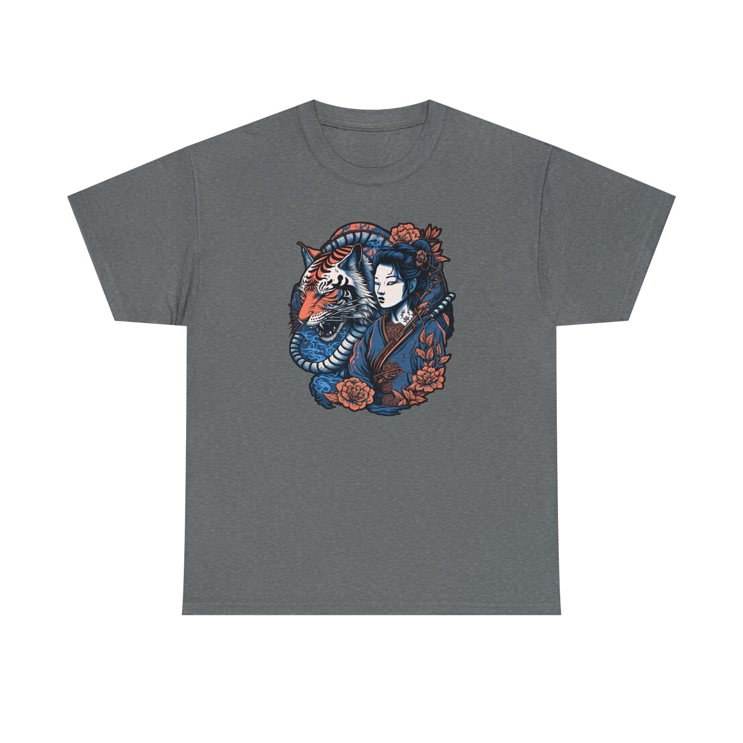 CrazyYetiClothing, CYC, Asian Woman w/ Tiger (Unisex Tee), T-Shirt