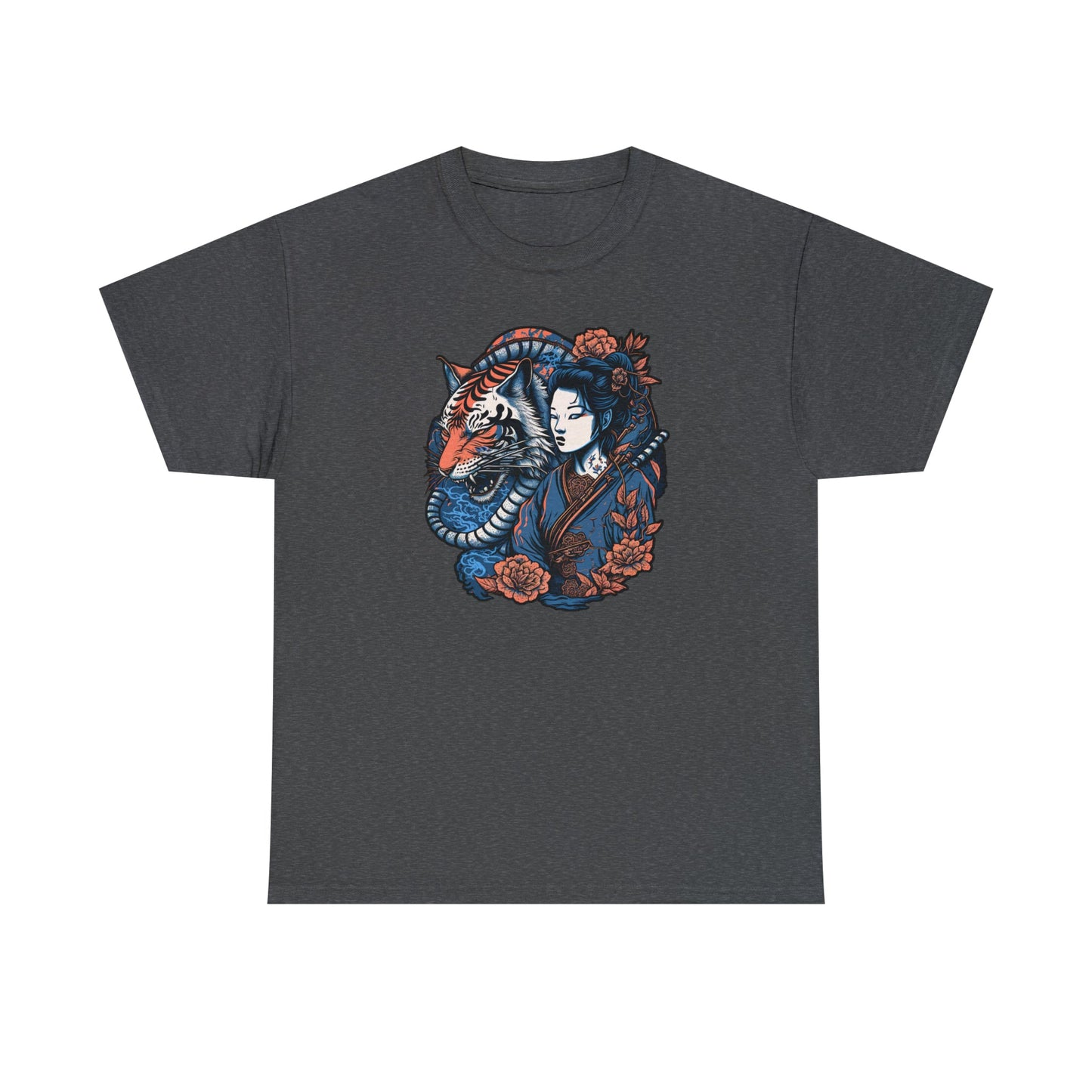 CrazyYetiClothing, CYC, Asian Woman w/ Tiger (Unisex Tee), T-Shirt