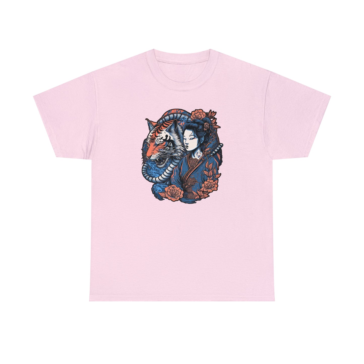 CrazyYetiClothing, CYC, Asian Woman w/ Tiger (Unisex Tee), T-Shirt