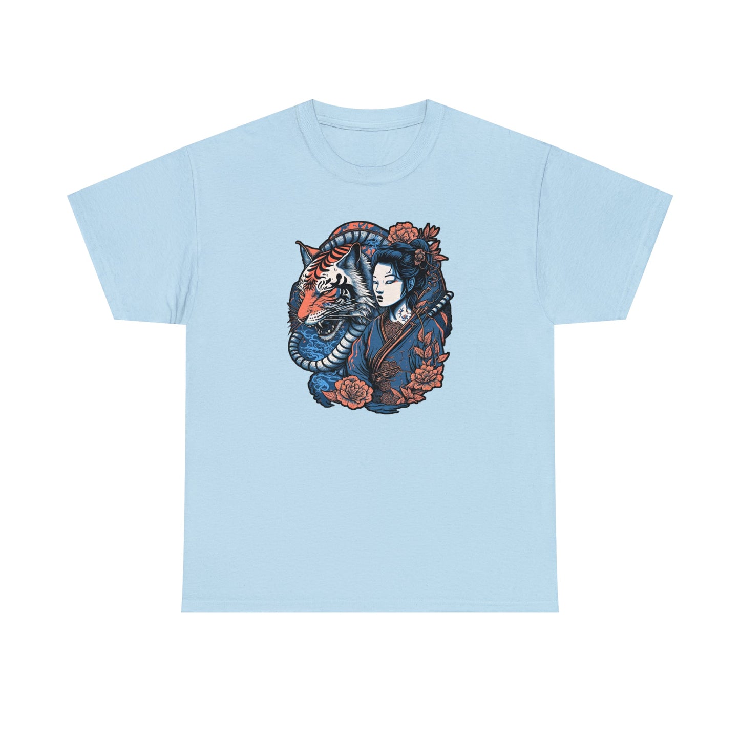CrazyYetiClothing, CYC, Asian Woman w/ Tiger (Unisex Tee), T-Shirt