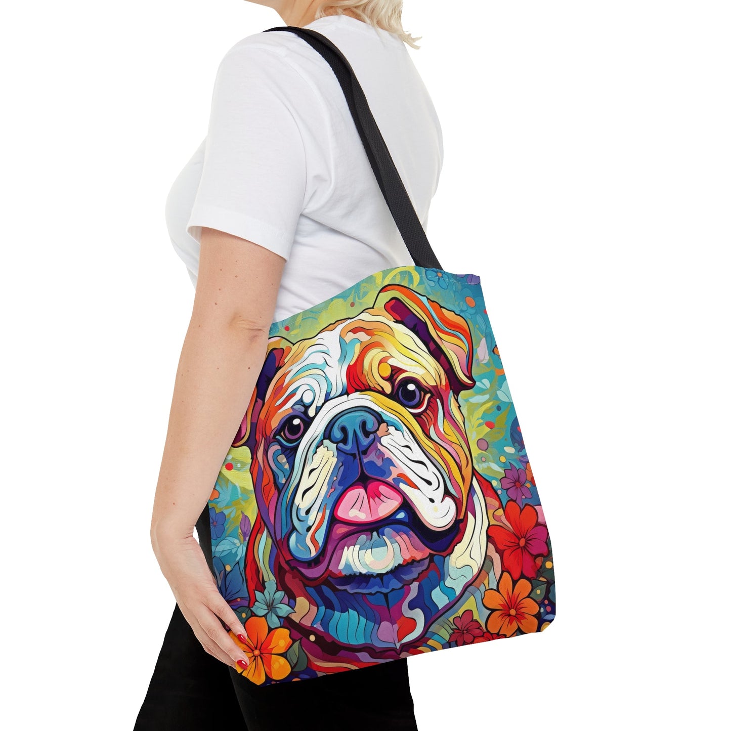 CrazyYetiClothing, CYC, Colorful Bulldog (Tote Bag), Bags