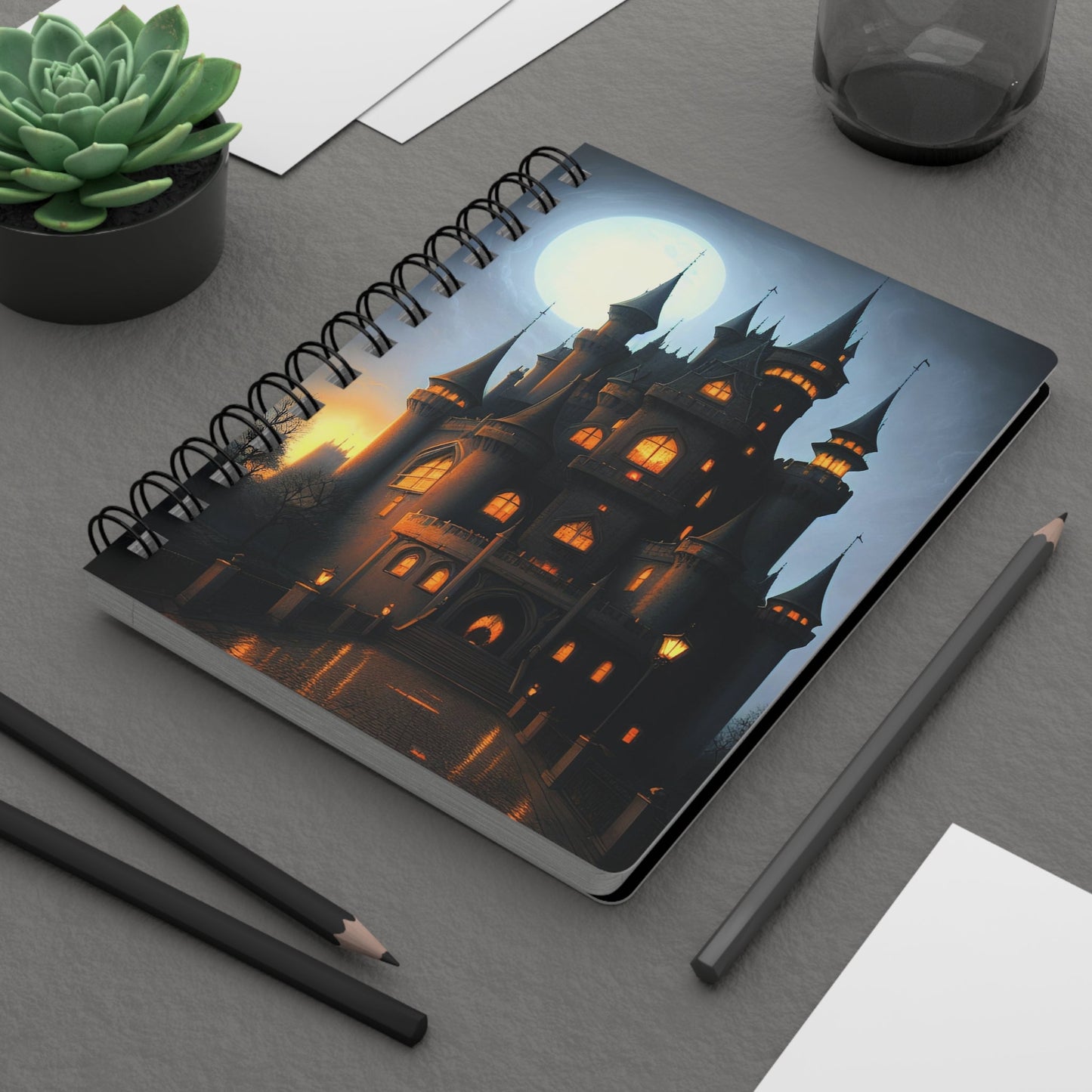CrazyYetiClothing, CYC, Full Moon Castle (Spiral Bound Journal), Paper products
