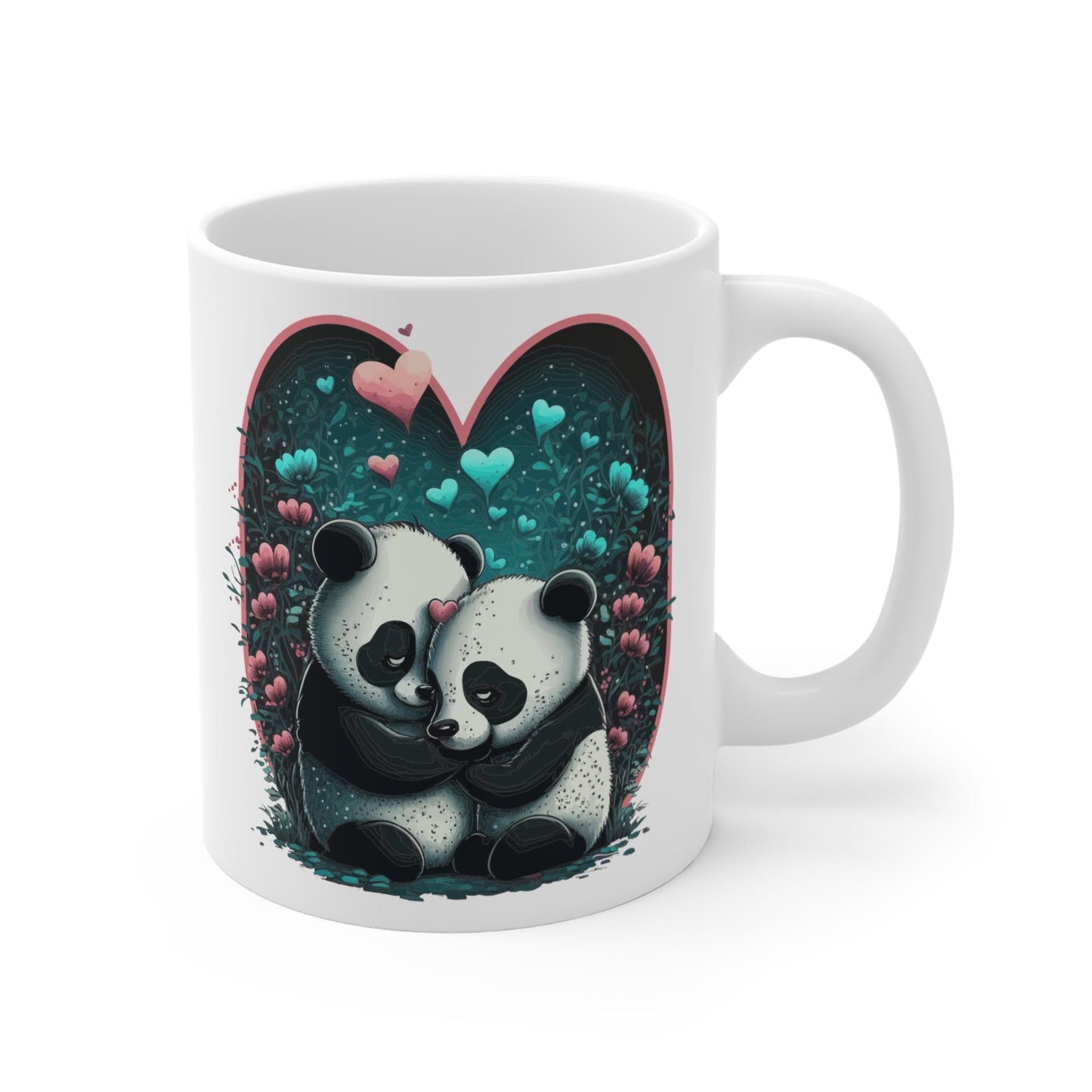 CrazyYetiClothing, CYC, Love Pandas (Ceramic Mug 11oz), Mug