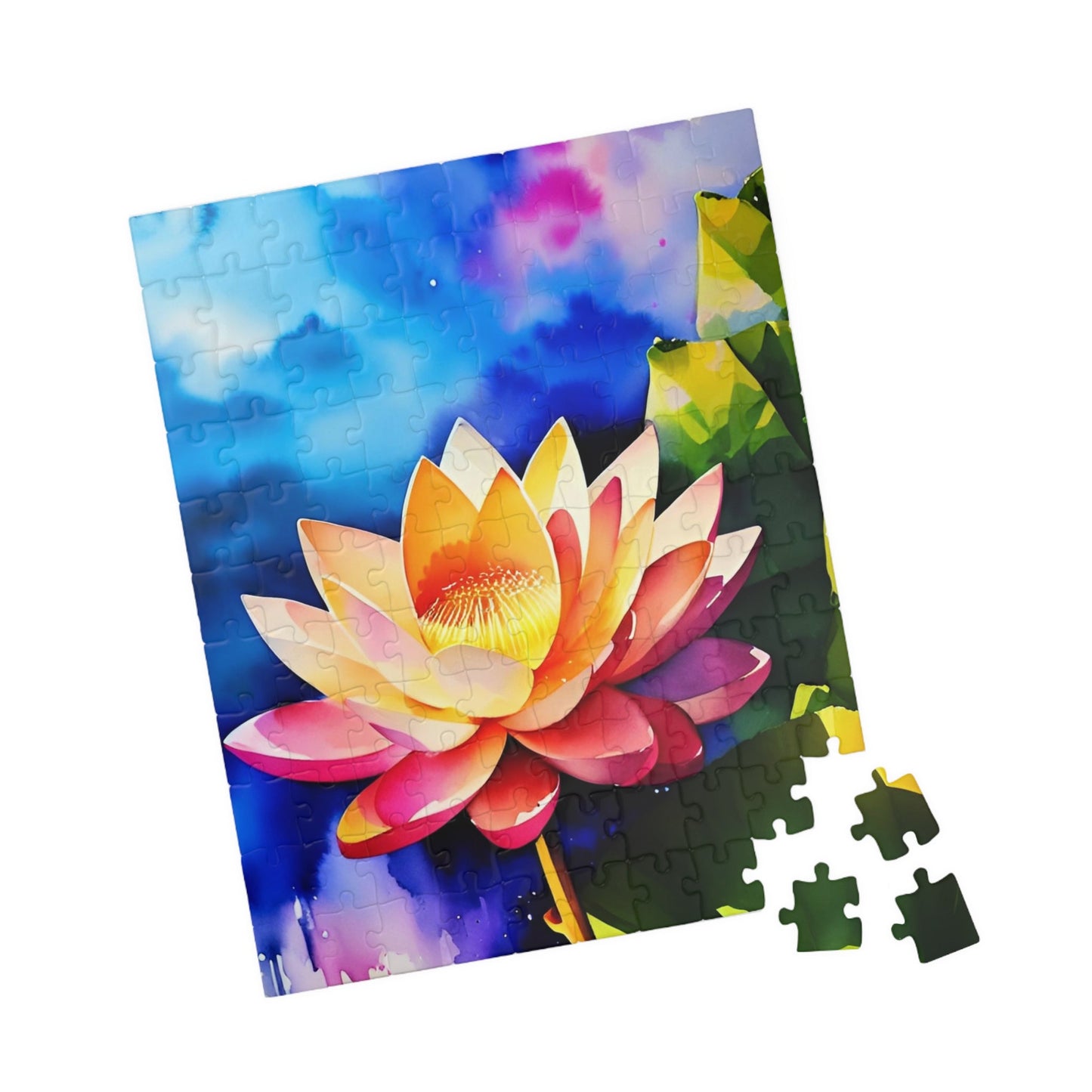 CrazyYetiClothing, CYC, Watercolor Lotus (Puzzle 110, 252, 500, 1014-piece), Puzzle