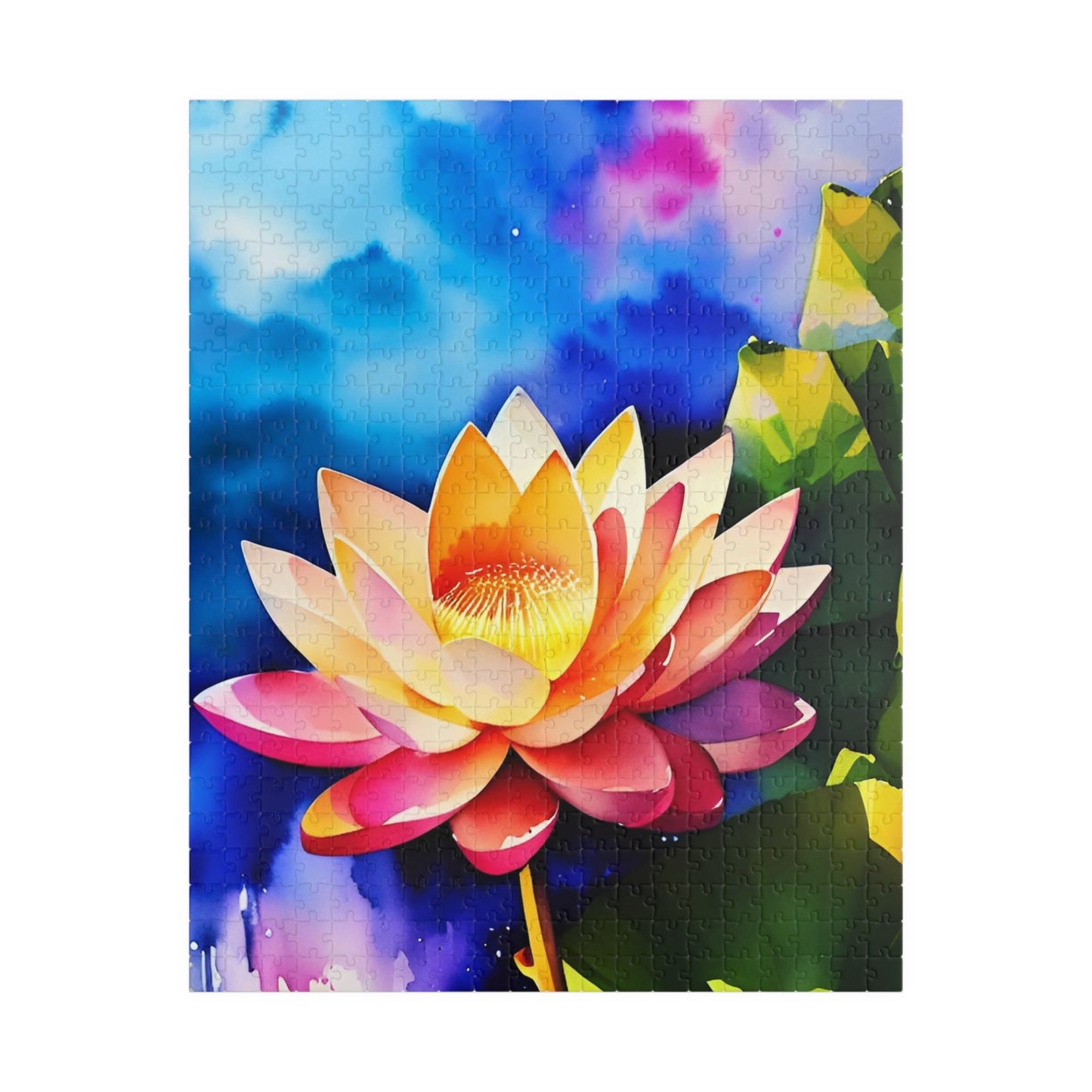 CrazyYetiClothing, CYC, Watercolor Lotus (Puzzle 110, 252, 500, 1014-piece), Puzzle