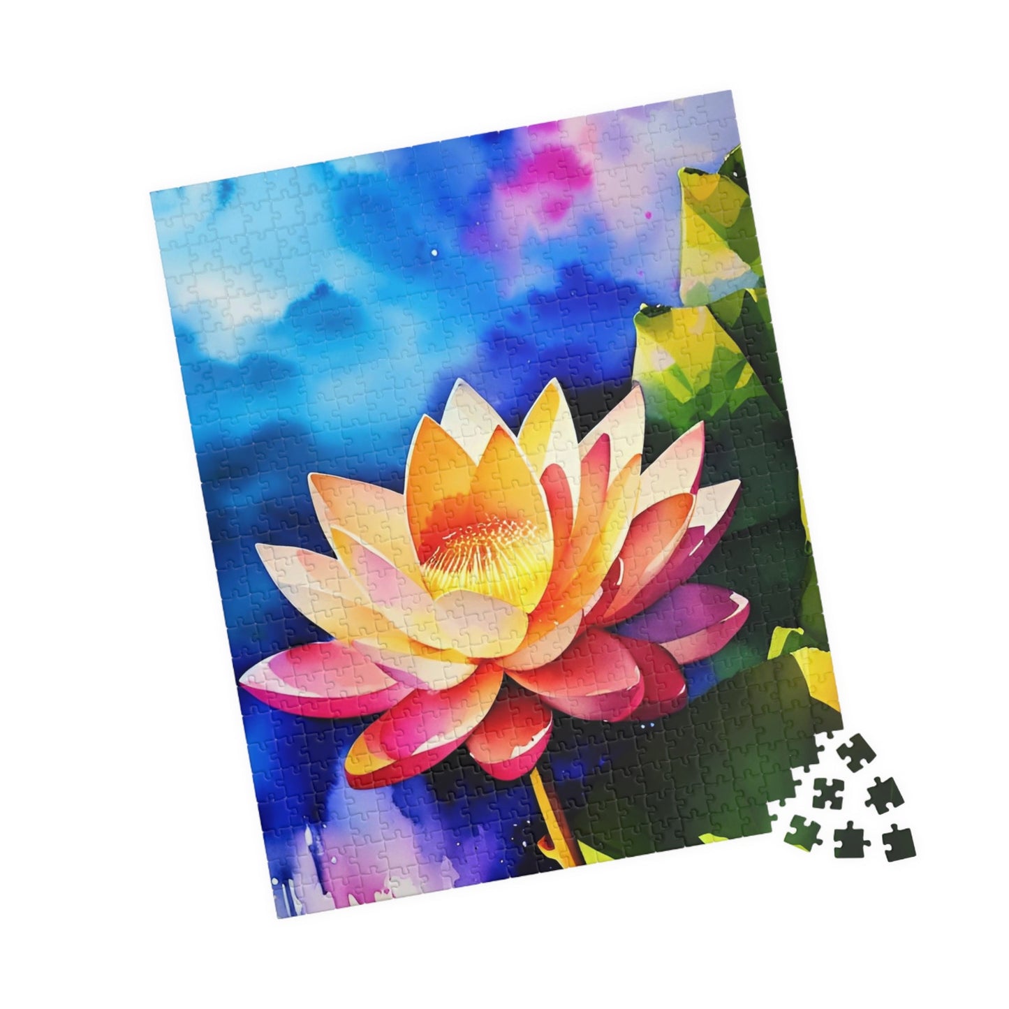 CrazyYetiClothing, CYC, Watercolor Lotus (Puzzle 110, 252, 500, 1014-piece), Puzzle