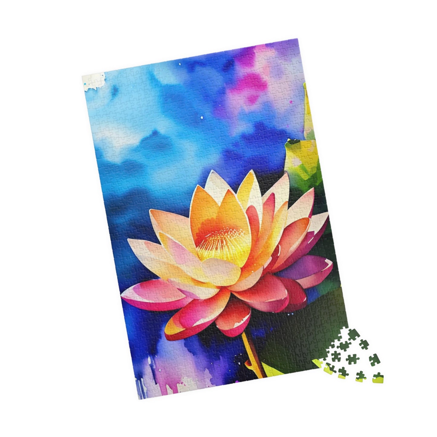 CrazyYetiClothing, CYC, Watercolor Lotus (Puzzle 110, 252, 500, 1014-piece), Puzzle