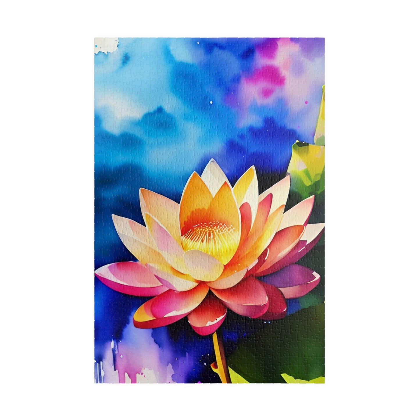 CrazyYetiClothing, CYC, Watercolor Lotus (Puzzle 110, 252, 500, 1014-piece), Puzzle