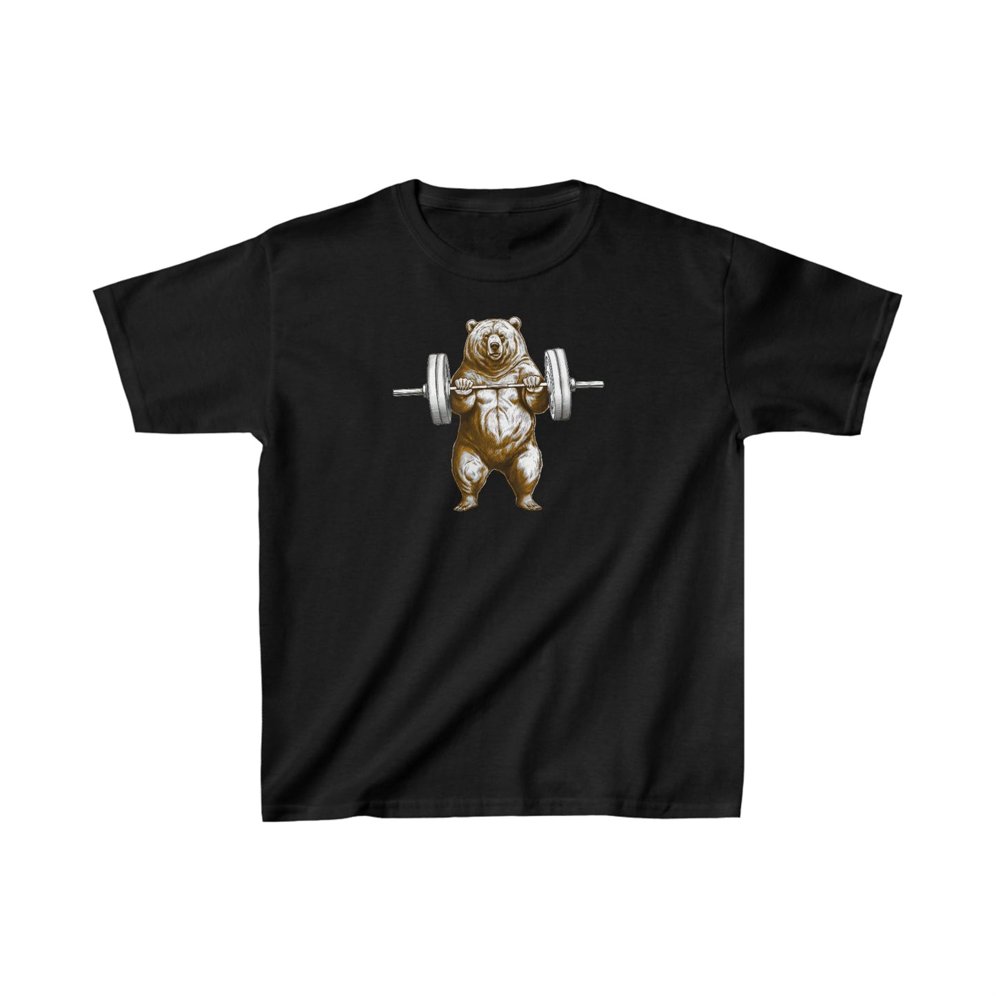 CrazyYetiClothing, CYC, Weightlifting Bear (Kids Tee), Kids clothes