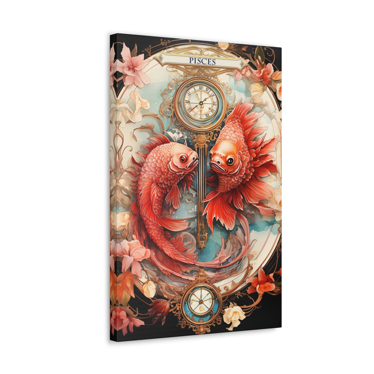 Floral Zodiac - Pisces (Canvas Gallery Wraps)