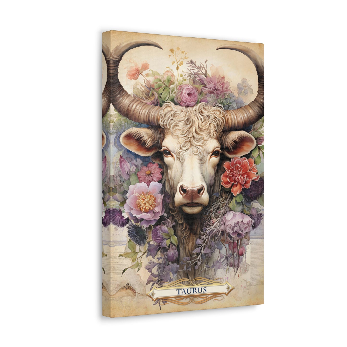 Floral Zodiac - Taurus (Canvas Gallery Wraps)