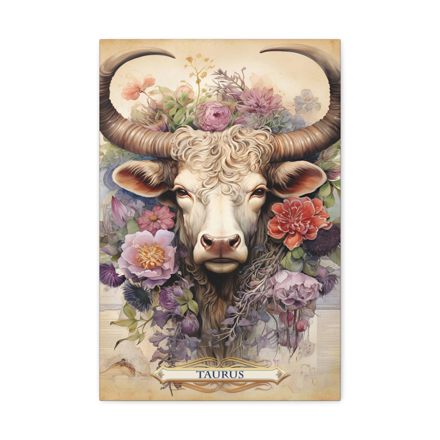 Floral Zodiac - Taurus (Canvas Gallery Wraps)