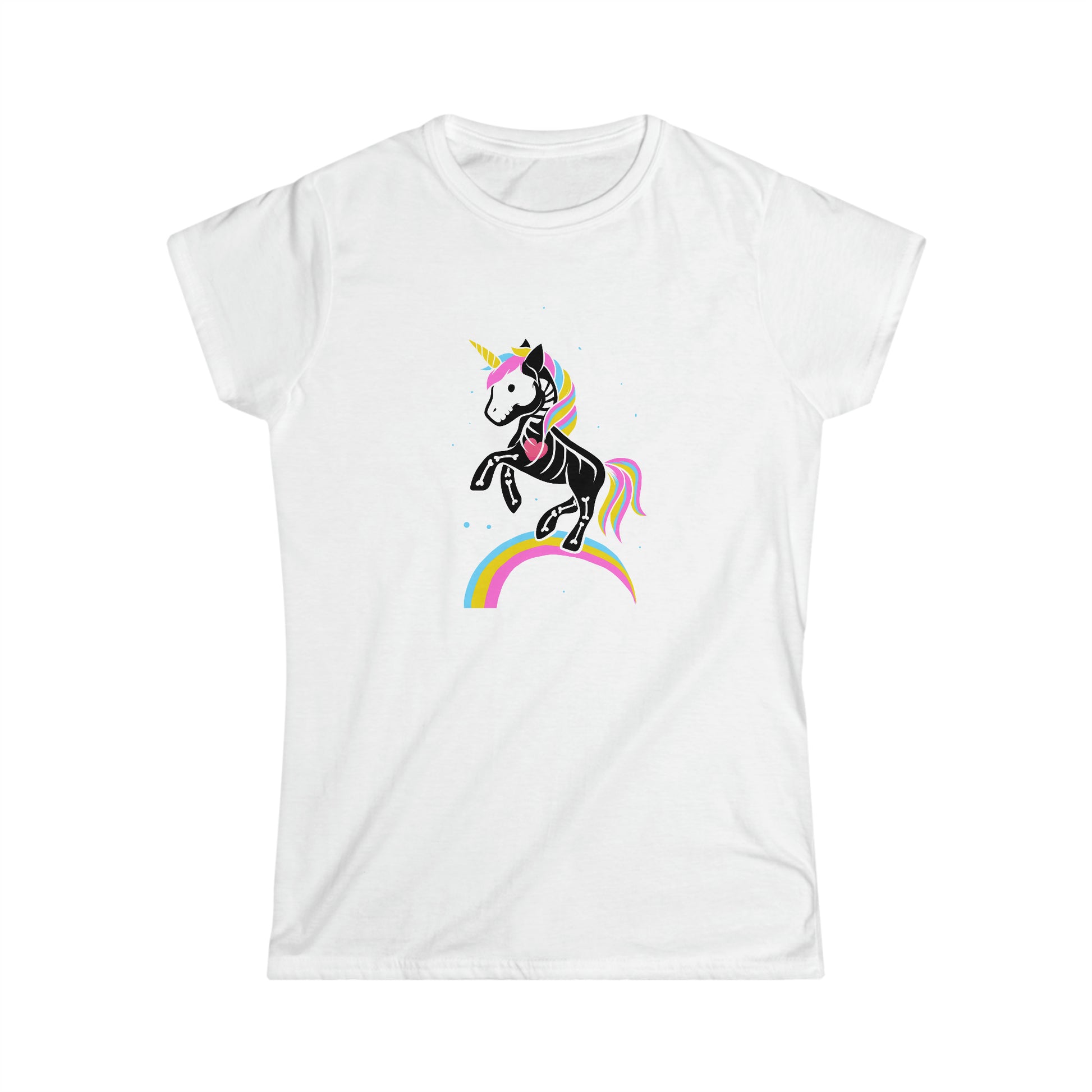 CrazyYetiClothing, CYC, Bones the Unicorn (Women's Softstyle Tee), T-Shirt