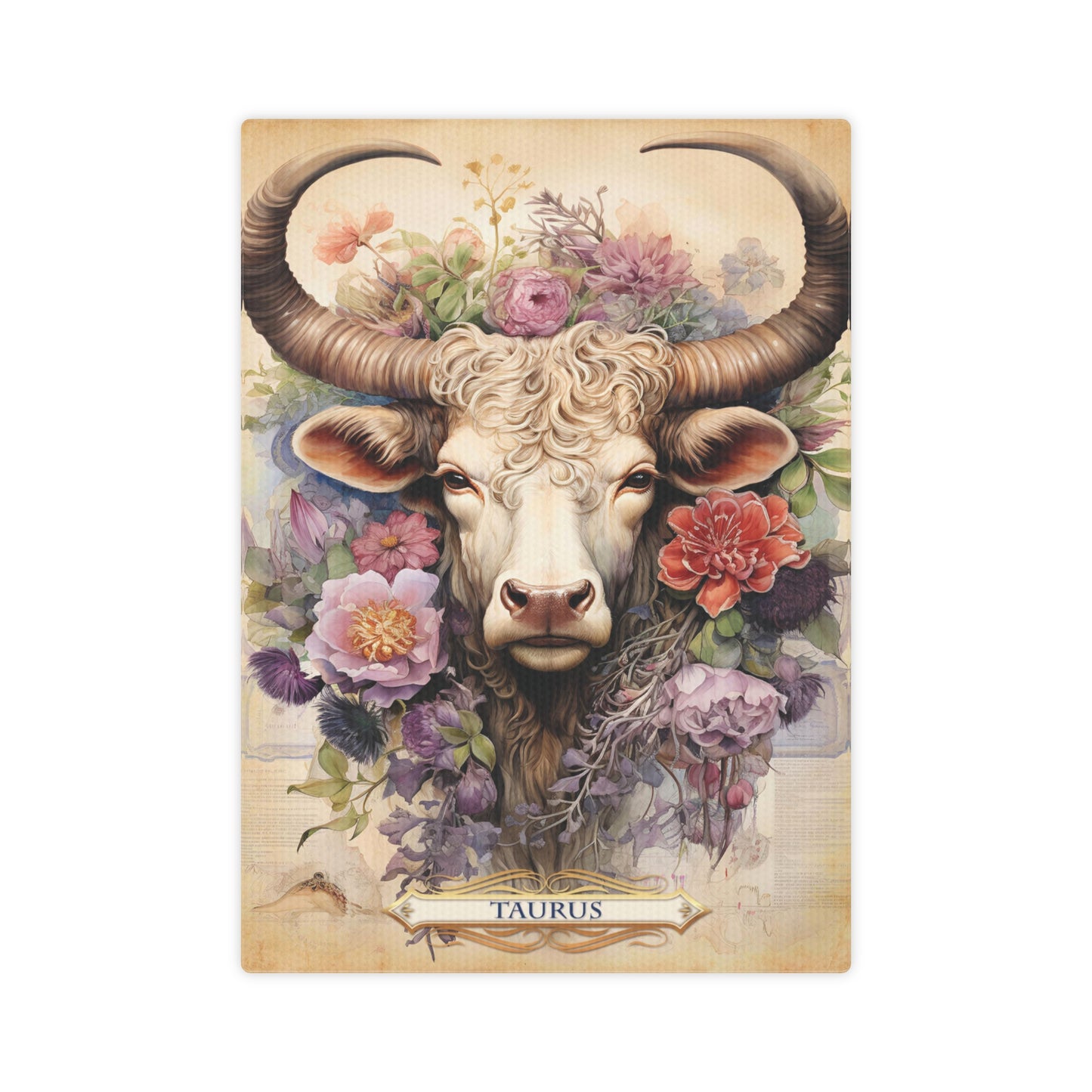 Floral Zodiac - Taurus (Canvas Photo Tile)
