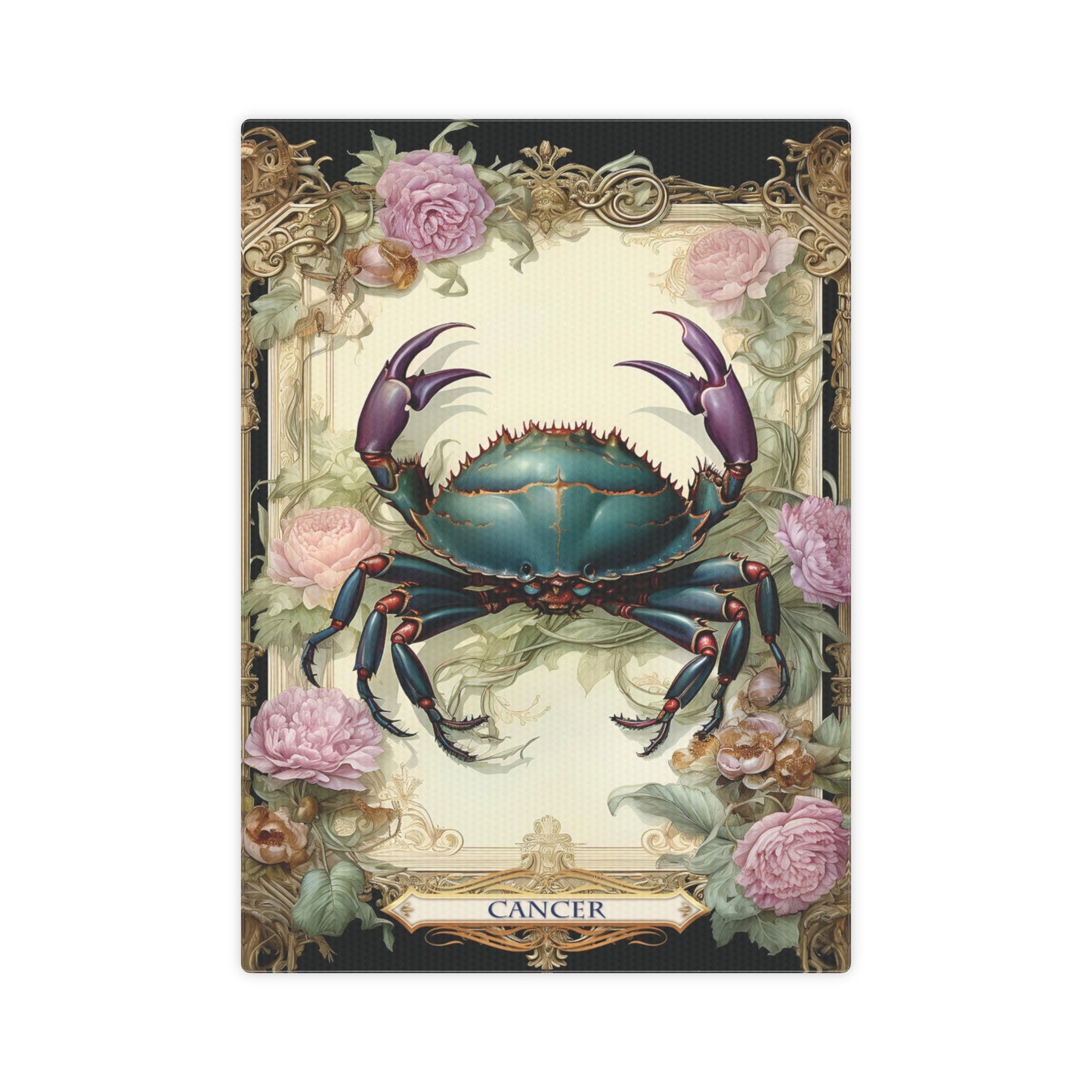 Floral Zodiac - Cancer (Canvas Photo Tile)