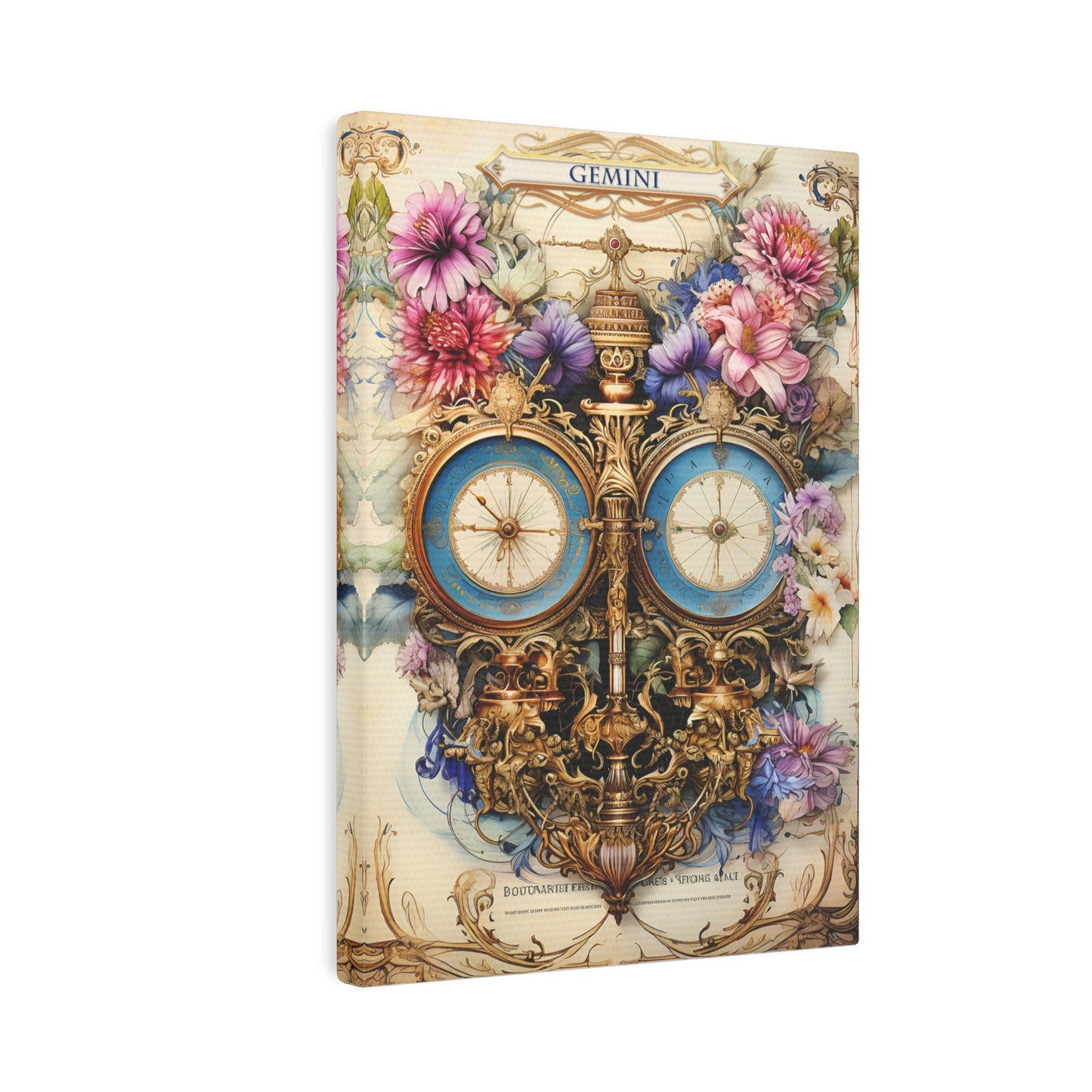 Floral Zodiac - Gemini (Canvas Photo Tile)