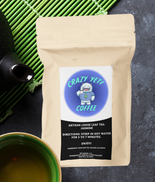 Crazy Yeti Clothing, Crazy Yeti Coffee, CYC, Holiday Gift, Xmas Gift, Birthday Gift, Mystery Gift Idea, Tea, Tea Gift, Gift for Tea Lover, Loose Tea, Loose Tea Gift, Flavorful Tea, Loose Tea Flavors, Loose Leaf Tea Flavors, Jasmine Tea, Jasmine, Floral Tea, Flower Tea, Floral