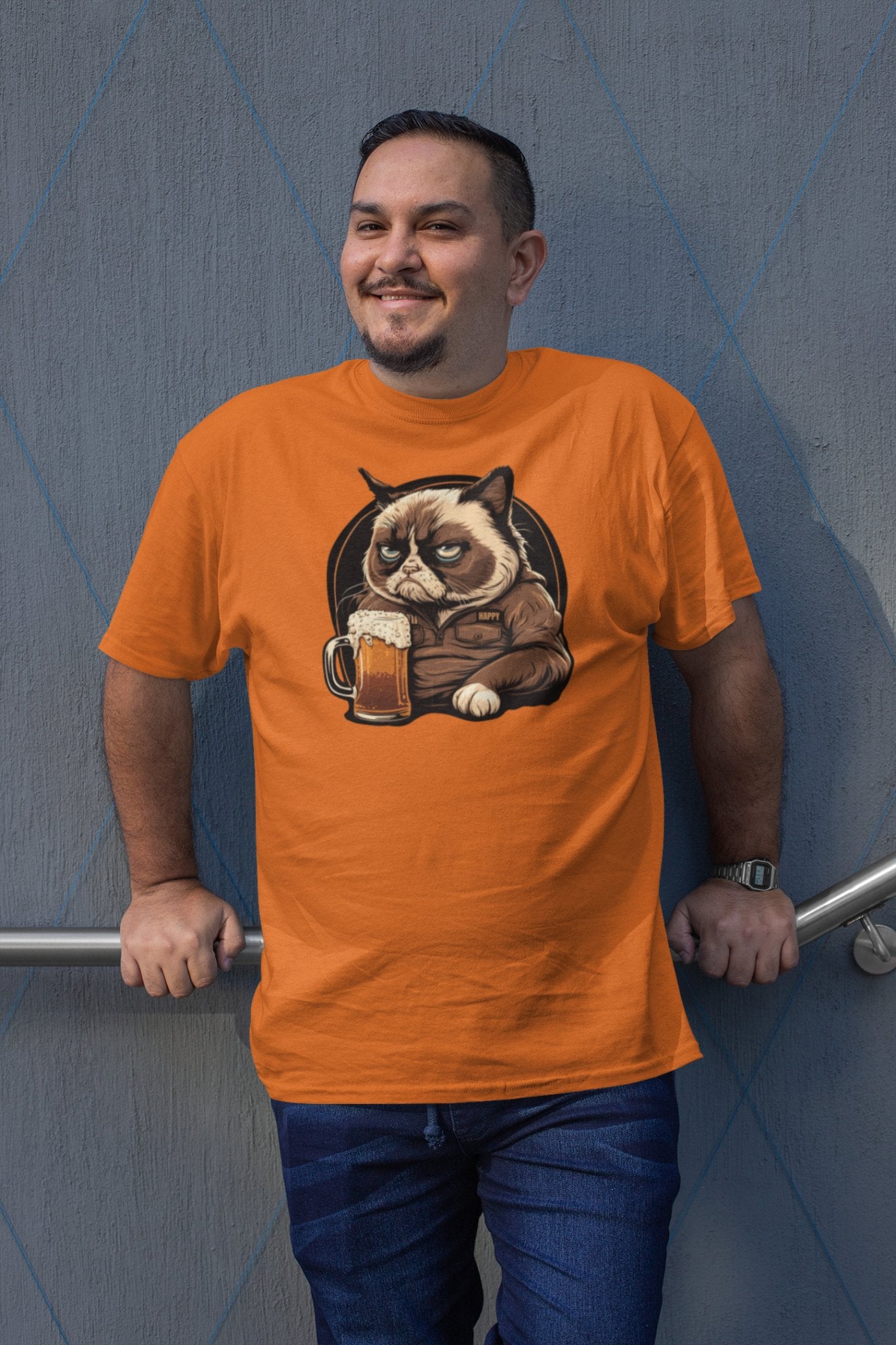 CrazyYetiClothing, CYC, A Cat Named Happy (Unisex Tee), T-Shirt