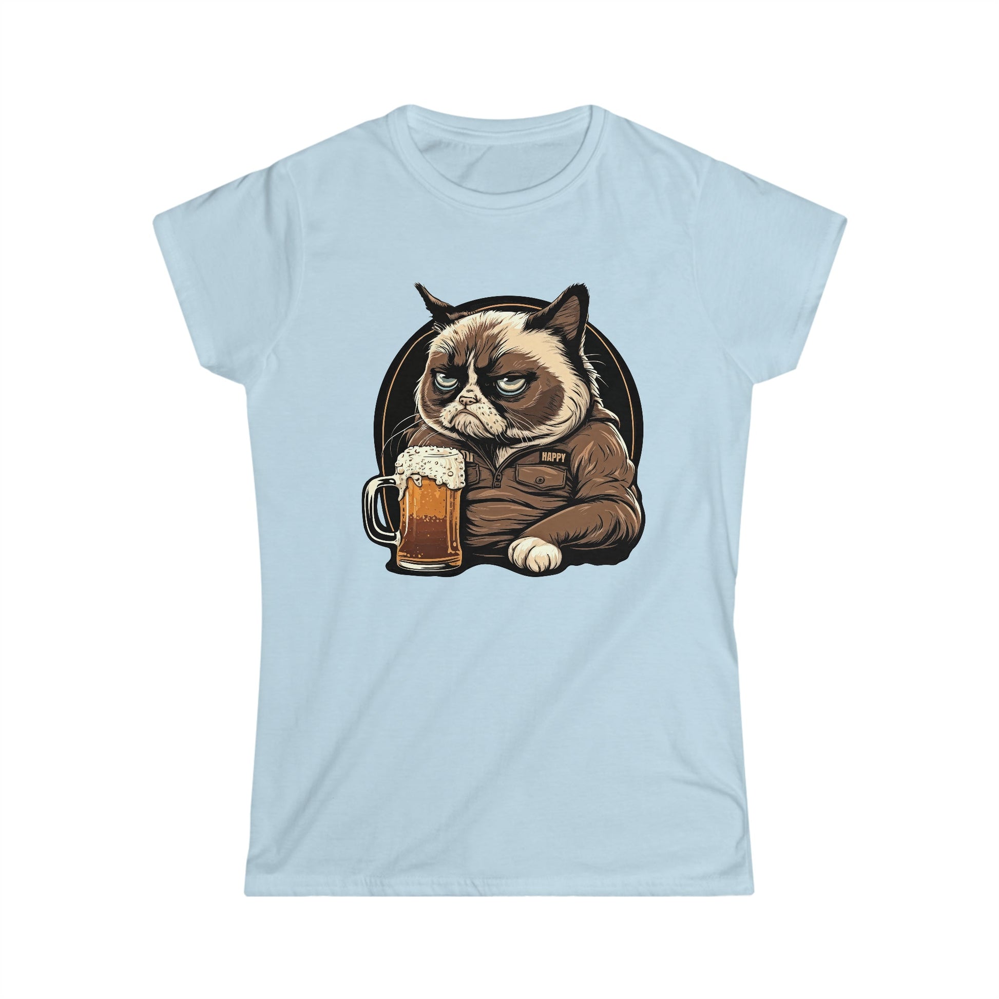 CrazyYetiClothing, CYC, A Cat Named Happy (Women's Softstyle Tee), T-Shirt