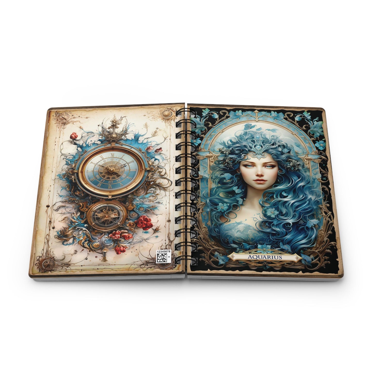 CrazyYetiClothing, CYC, Aquarius - Floral Collection (Spiral Bound Journal), Paper products