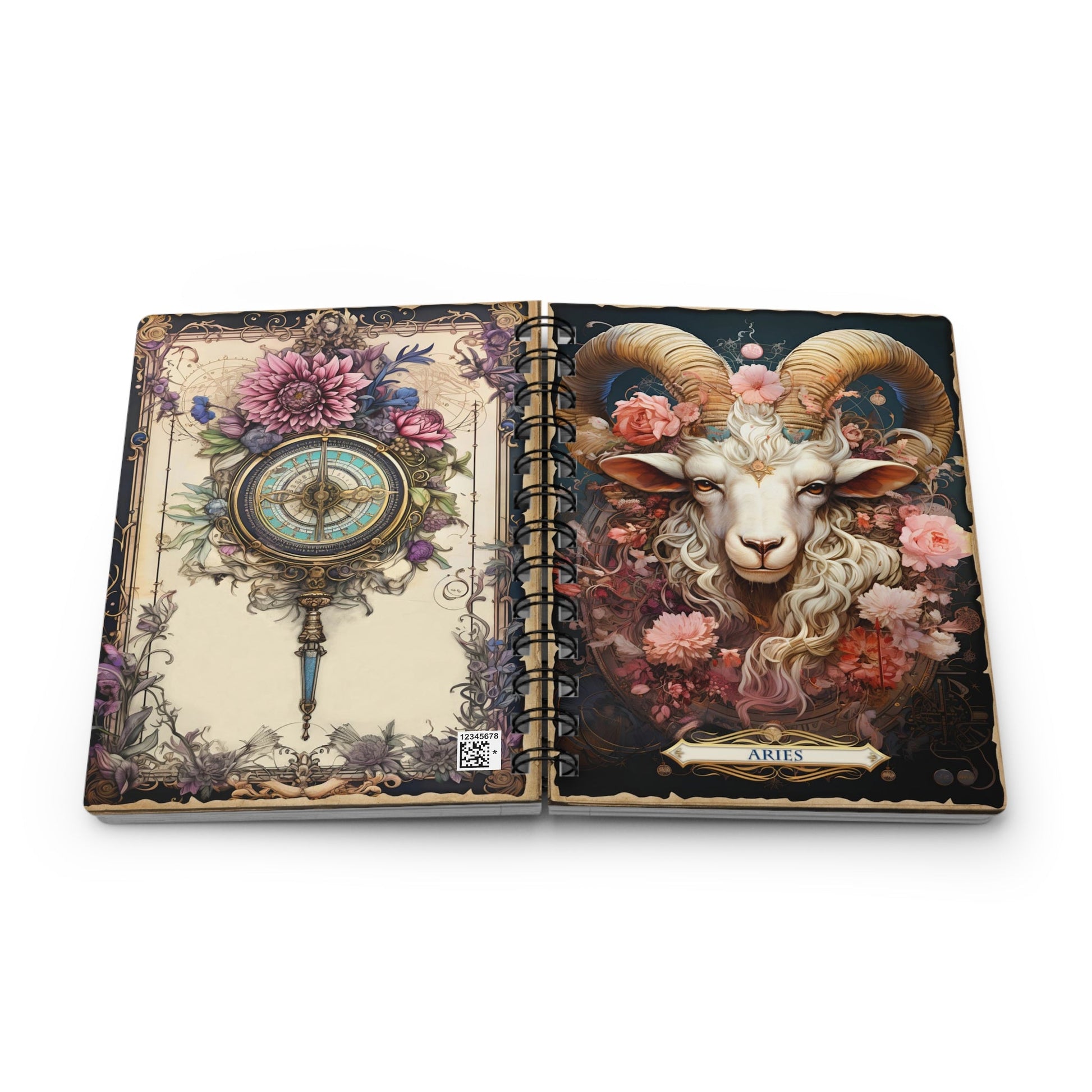 CrazyYetiClothing, CYC, Aries - Floral Collection (Spiral Bound Journal), Paper products