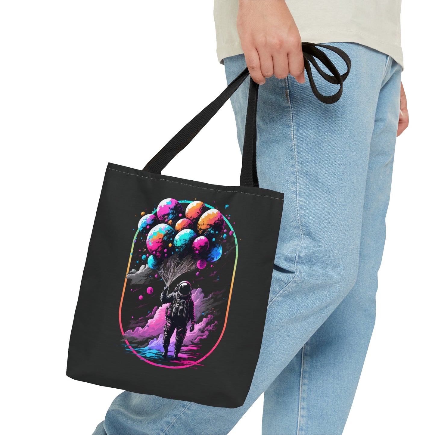 CrazyYetiClothing, CYC, Astronaut with Balloons (Tote Bag), Bags