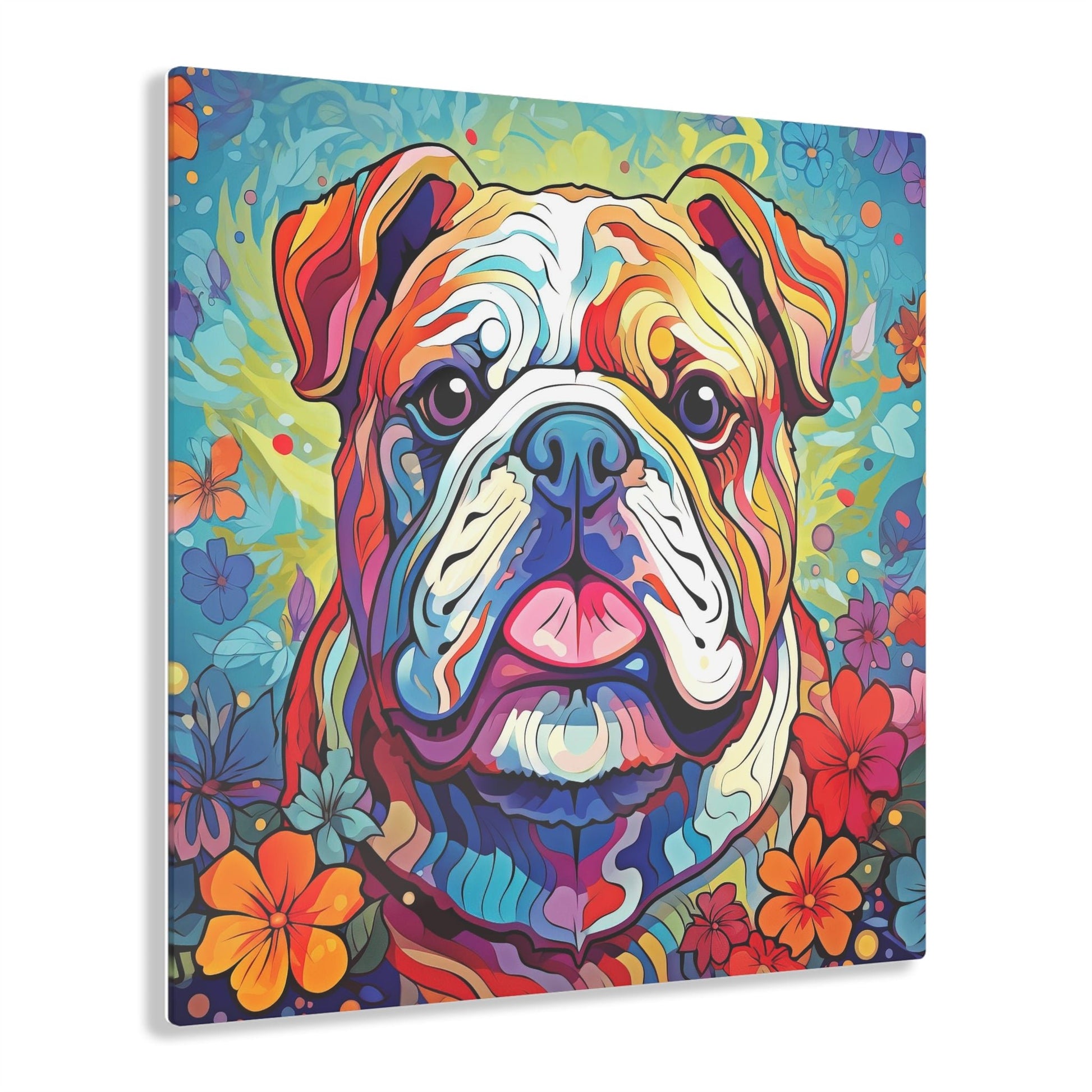 CrazyYetiClothing, CYC, Colorful Bulldog (Acrylic Print), Home Decor