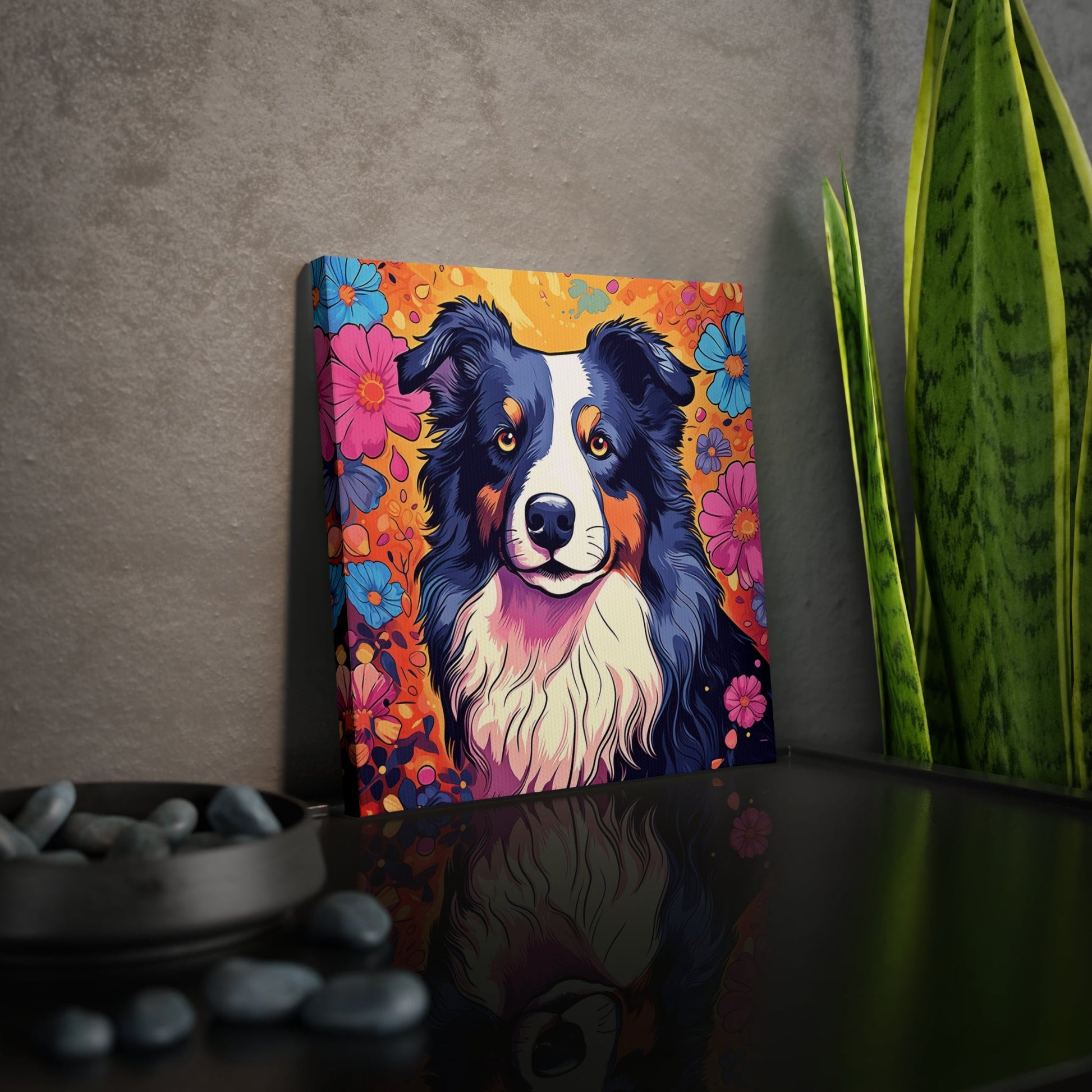 CrazyYetiClothing, CYC, Colorful Collie (Canvas Photo Tile), Canvas