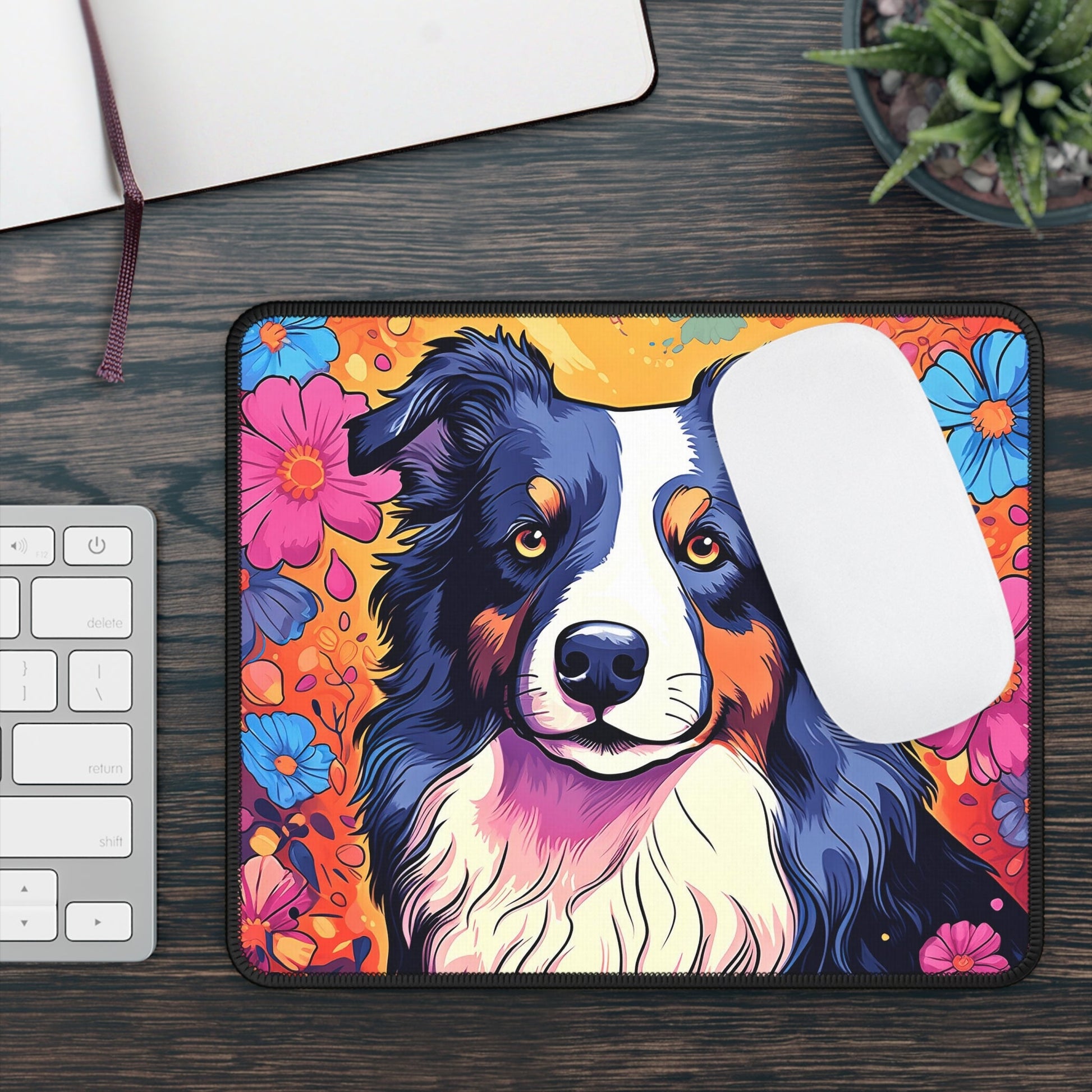 CrazyYetiClothing, CYC, Colorful Collie (Mouse Pad), Home Decor