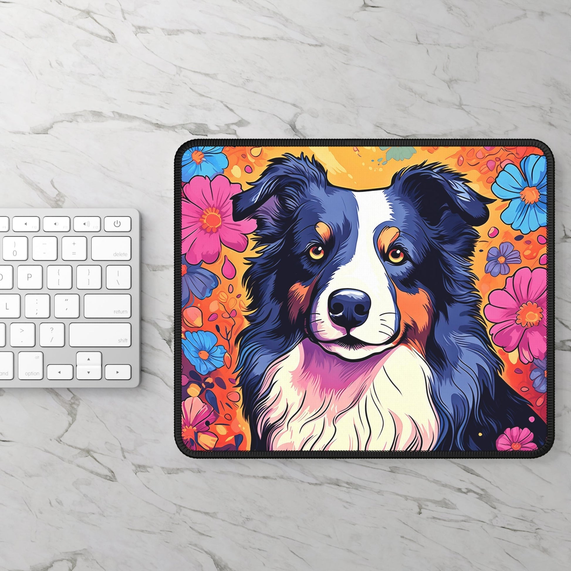 CrazyYetiClothing, CYC, Colorful Collie (Mouse Pad), Home Decor