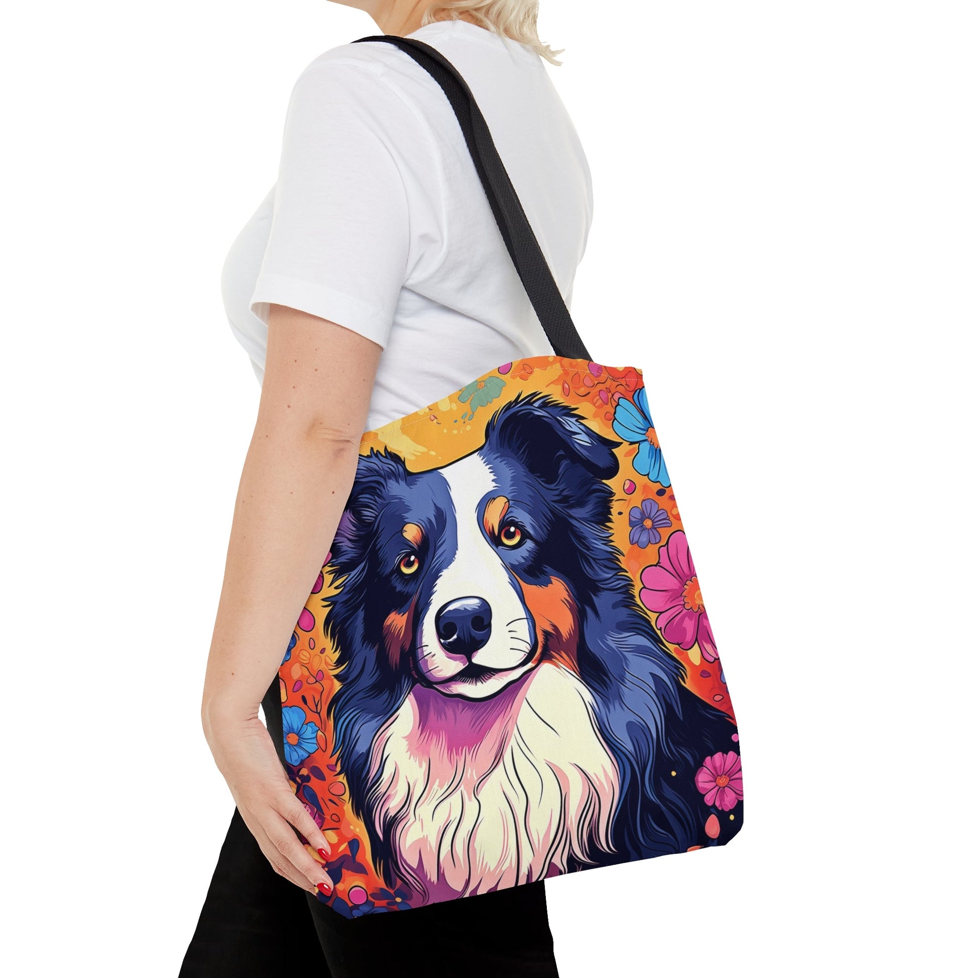 CrazyYetiClothing, CYC, Colorful Collie (Tote Bag), Bags