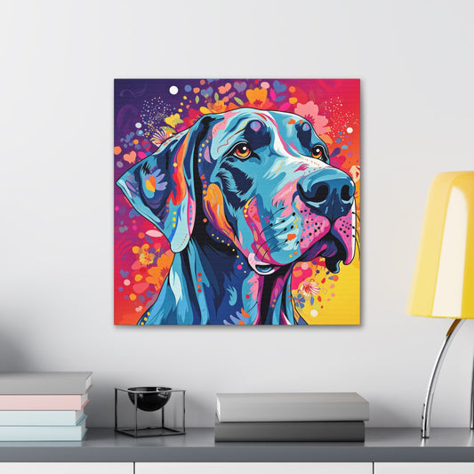 CrazyYetiClothing, CYC, Colorful Dane (Square Canvas Gallery Wrap), Canvas