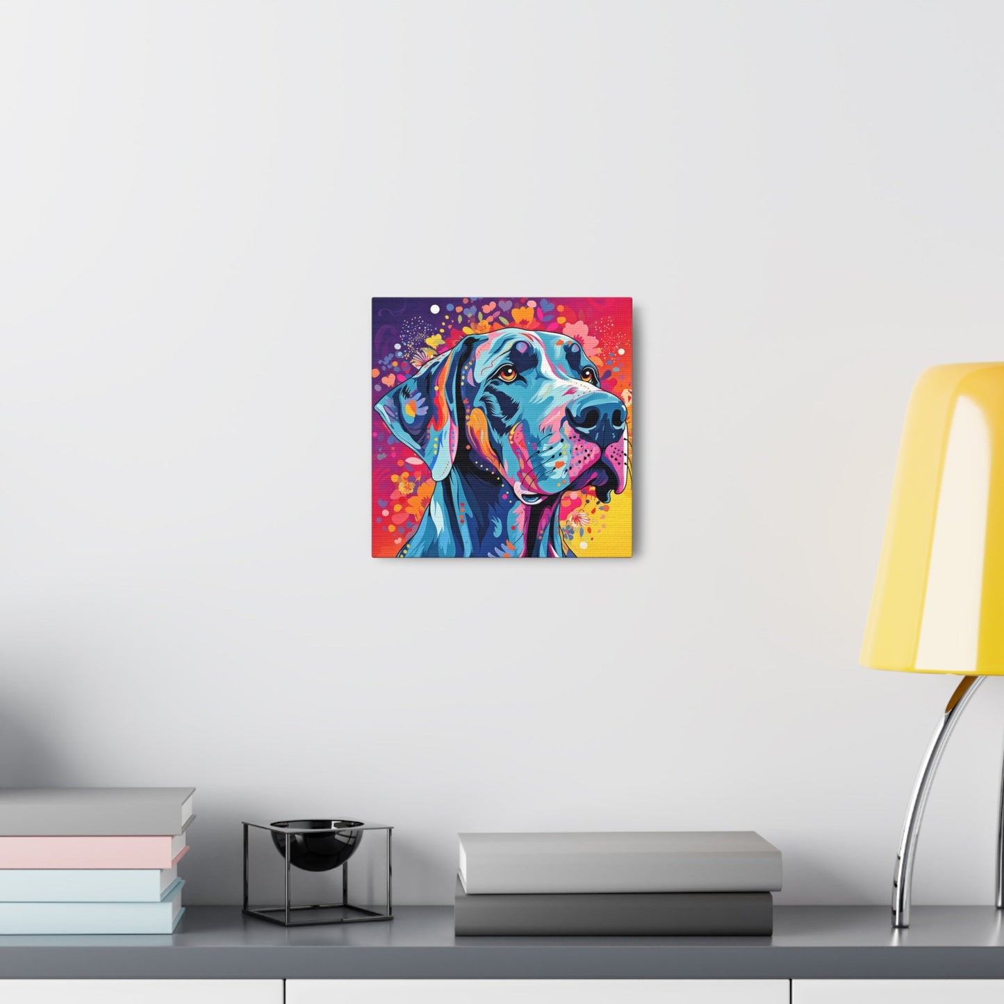 CrazyYetiClothing, CYC, Colorful Dane (Square Canvas Gallery Wrap), Canvas
