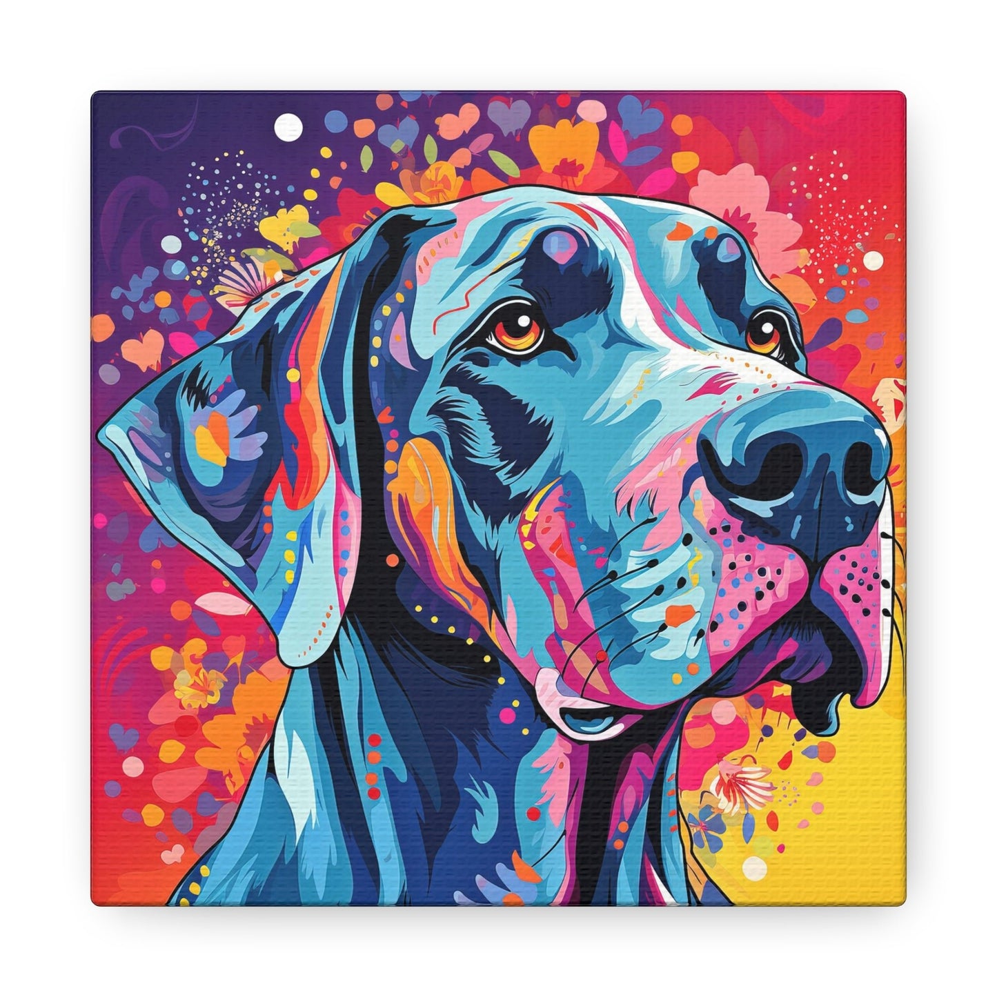 CrazyYetiClothing, CYC, Colorful Dane (Square Canvas Gallery Wrap), Canvas