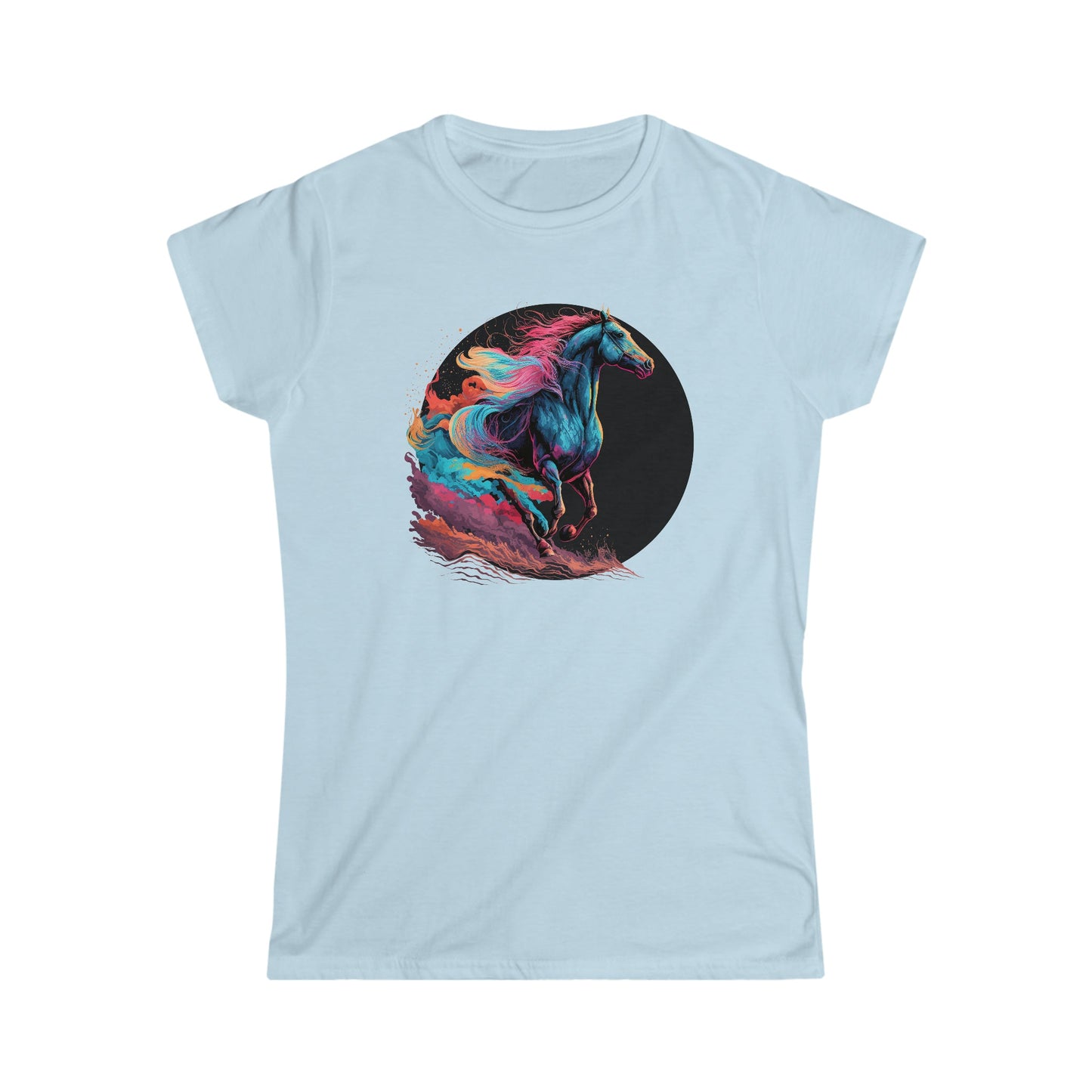 CrazyYetiClothing, CYC, Colorful Horse (Women's Softstyle Tee), T-Shirt