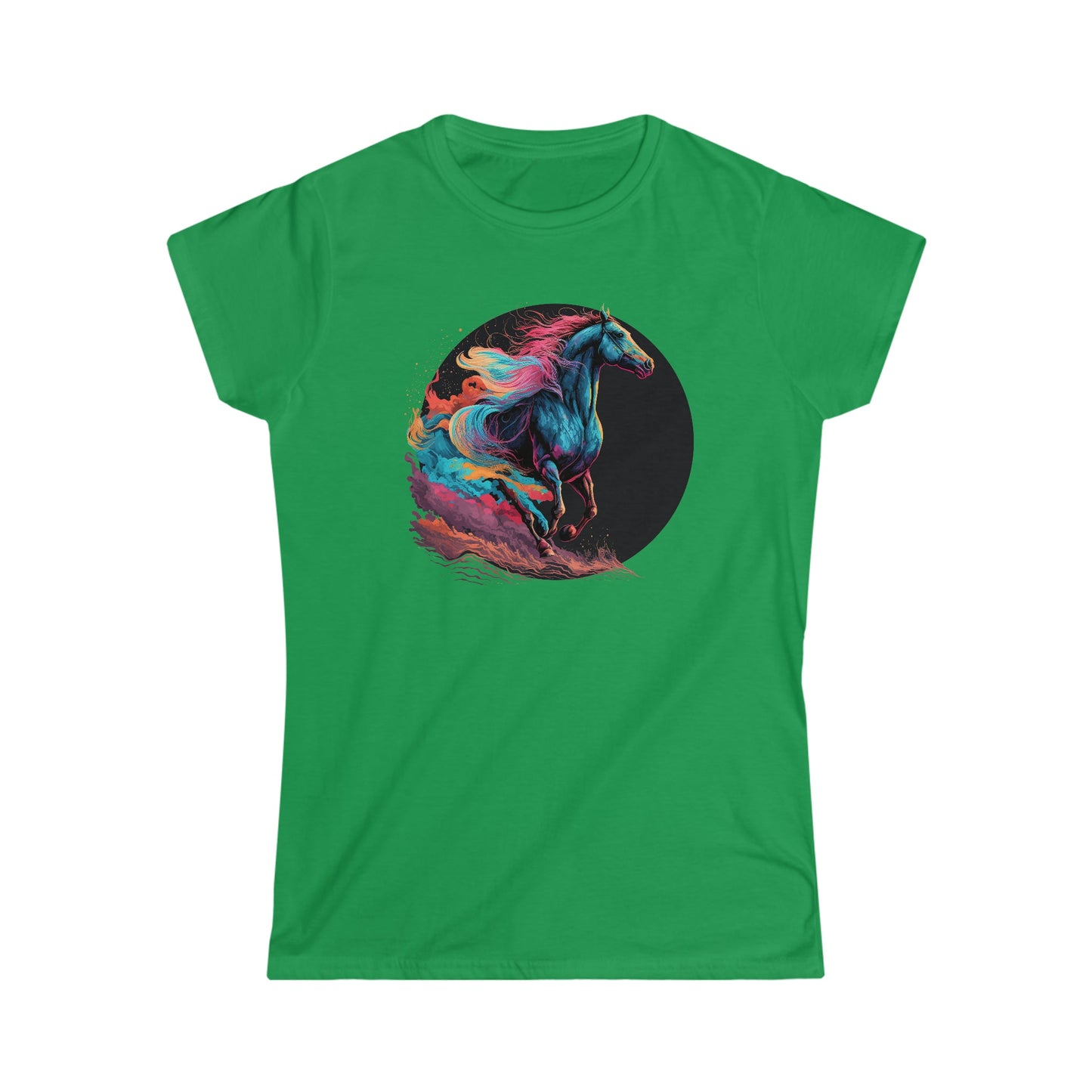 CrazyYetiClothing, CYC, Colorful Horse (Women's Softstyle Tee), T-Shirt