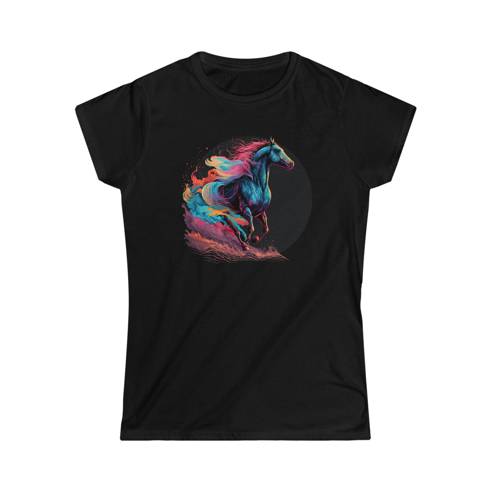CrazyYetiClothing, CYC, Colorful Horse (Women's Softstyle Tee), T-Shirt