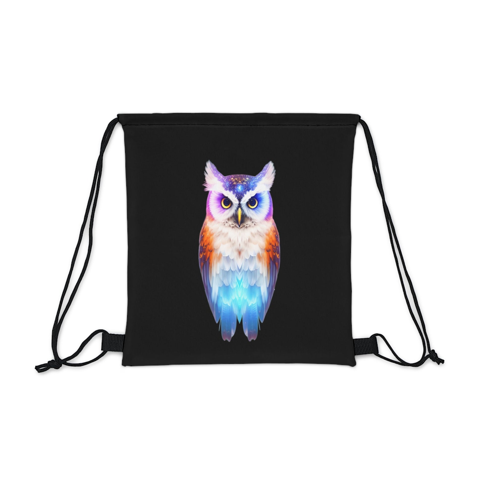 CrazyYetiClothing, CYC, Colorful Owl (Drawstring Bag 14" X 13"), Bags