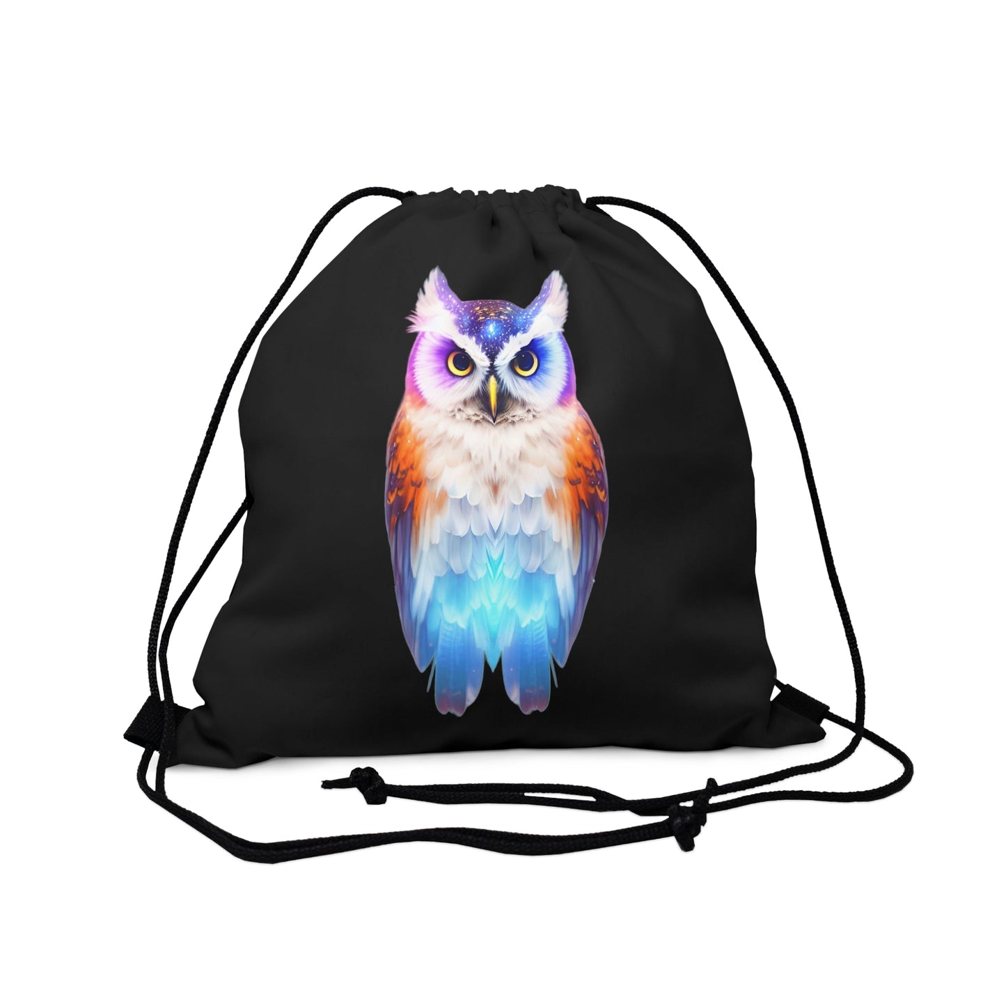 CrazyYetiClothing, CYC, Colorful Owl (Drawstring Bag 14" X 13"), Bags