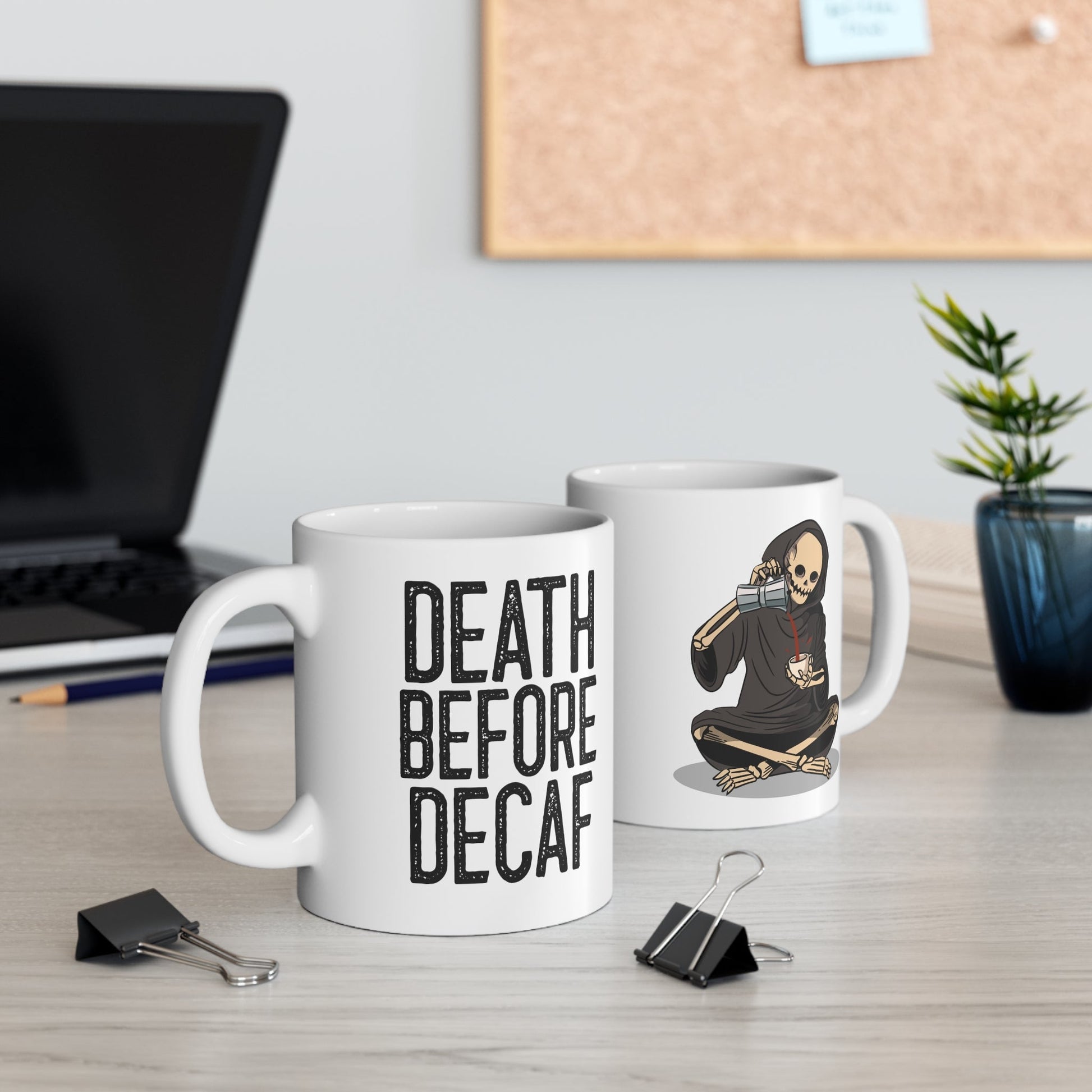 CrazyYetiClothing, CYC, Death Before Decaf - Drinking (Mug 11oz), Mug