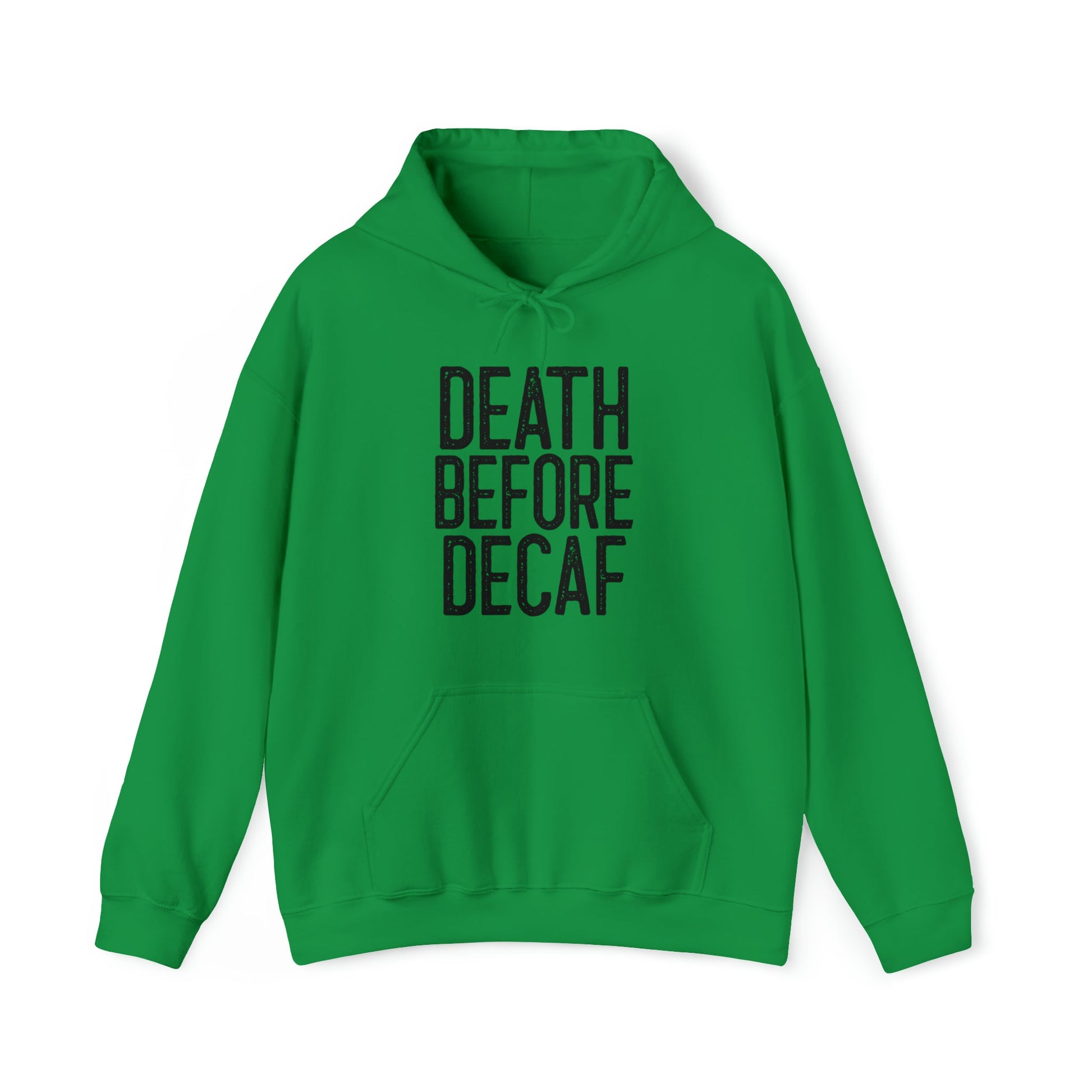 CrazyYetiClothing, CYC, Death Before Decaf - Drinking (Unisex Hooded Sweatshirt), Hoodie