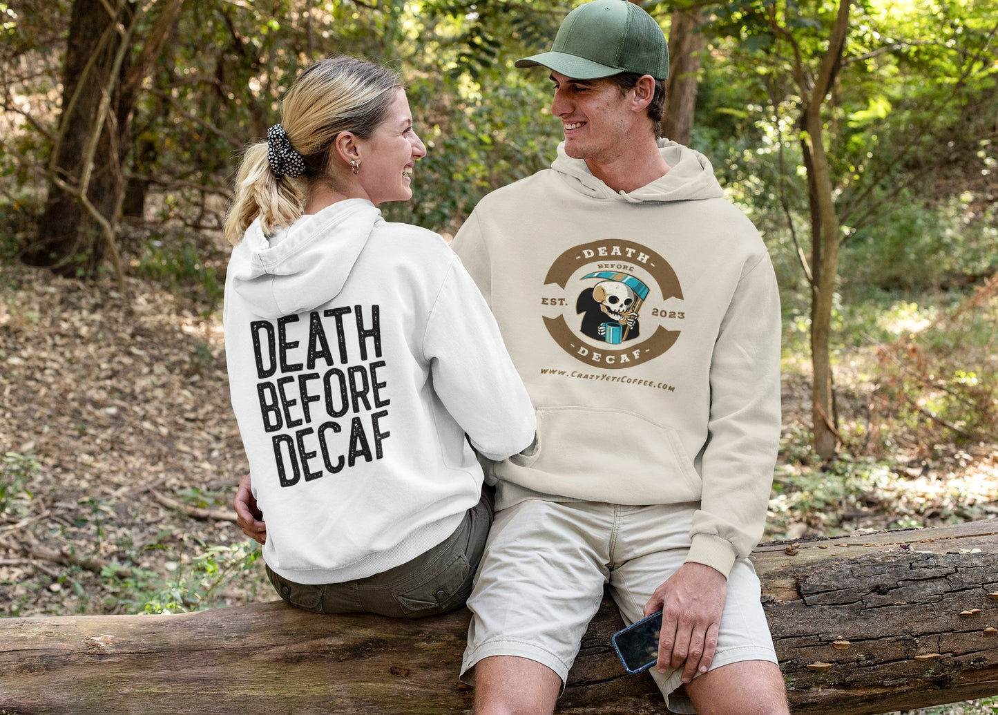 CrazyYetiClothing, CYC, Death Before Decaf - Reaper (Unisex Hooded Sweatshirt), Hoodie